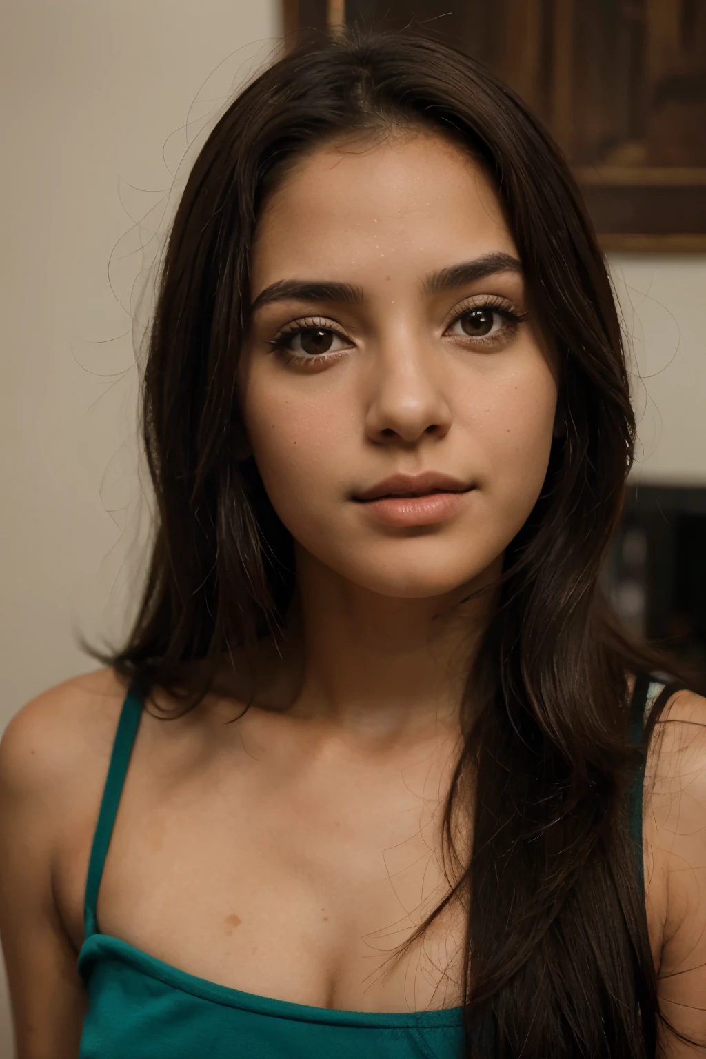retrato de rosto de uma mulher morena de 18 anos de idade, extremamente linda, super realista