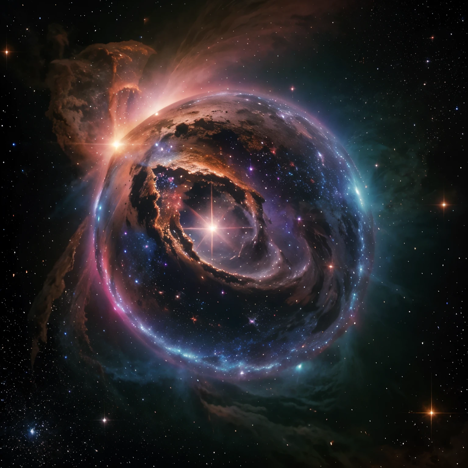Beautiful nebula, cosmic dust, 