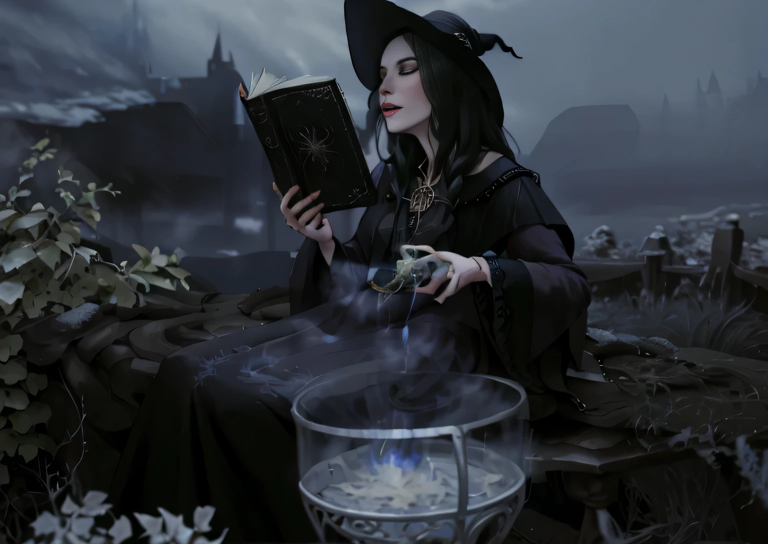 ведьма reading a book in a cauldron with smoke coming out of it, classical ведьма, ведьма fairytale, произнесение заклинаний, заклинания черной магии, наложить заклинание на зелье, ведьмаy, ведьма, ведьма paying for her sins, the ведьма conjure, beautiful female ведьма, magical ведьмаcraft, произнесение заклинаний wizard, ведьма woman, Произнесение защитного заклинания, beautiful ведьма female