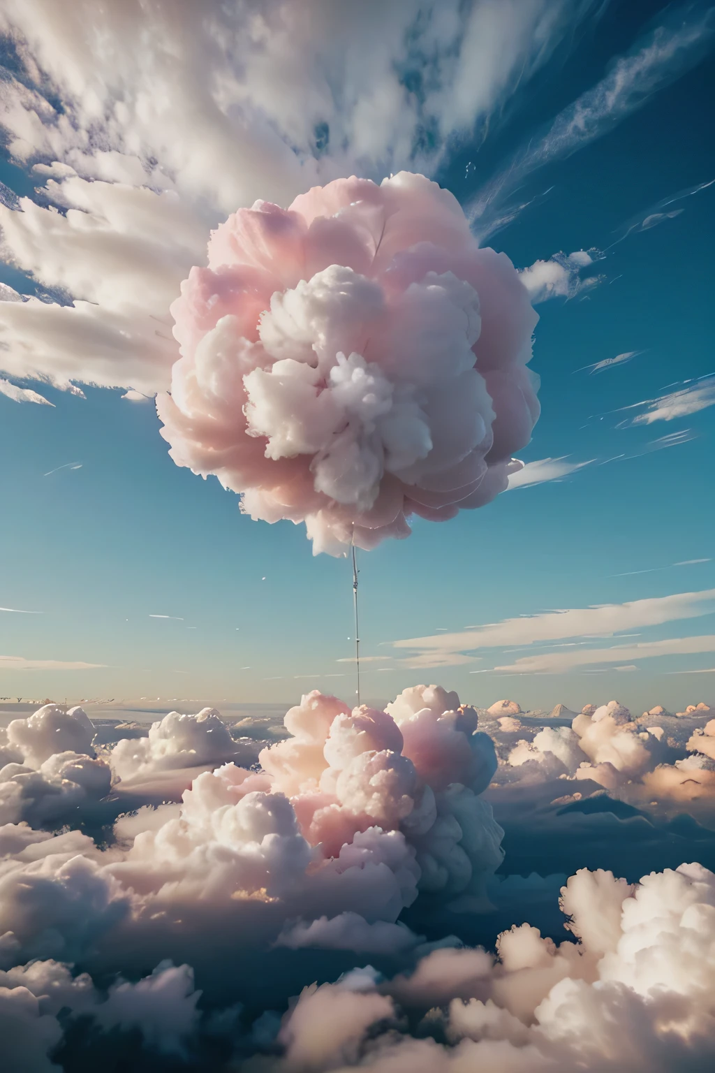 cotton candy clouds, circle, colorful, pastel, explosion