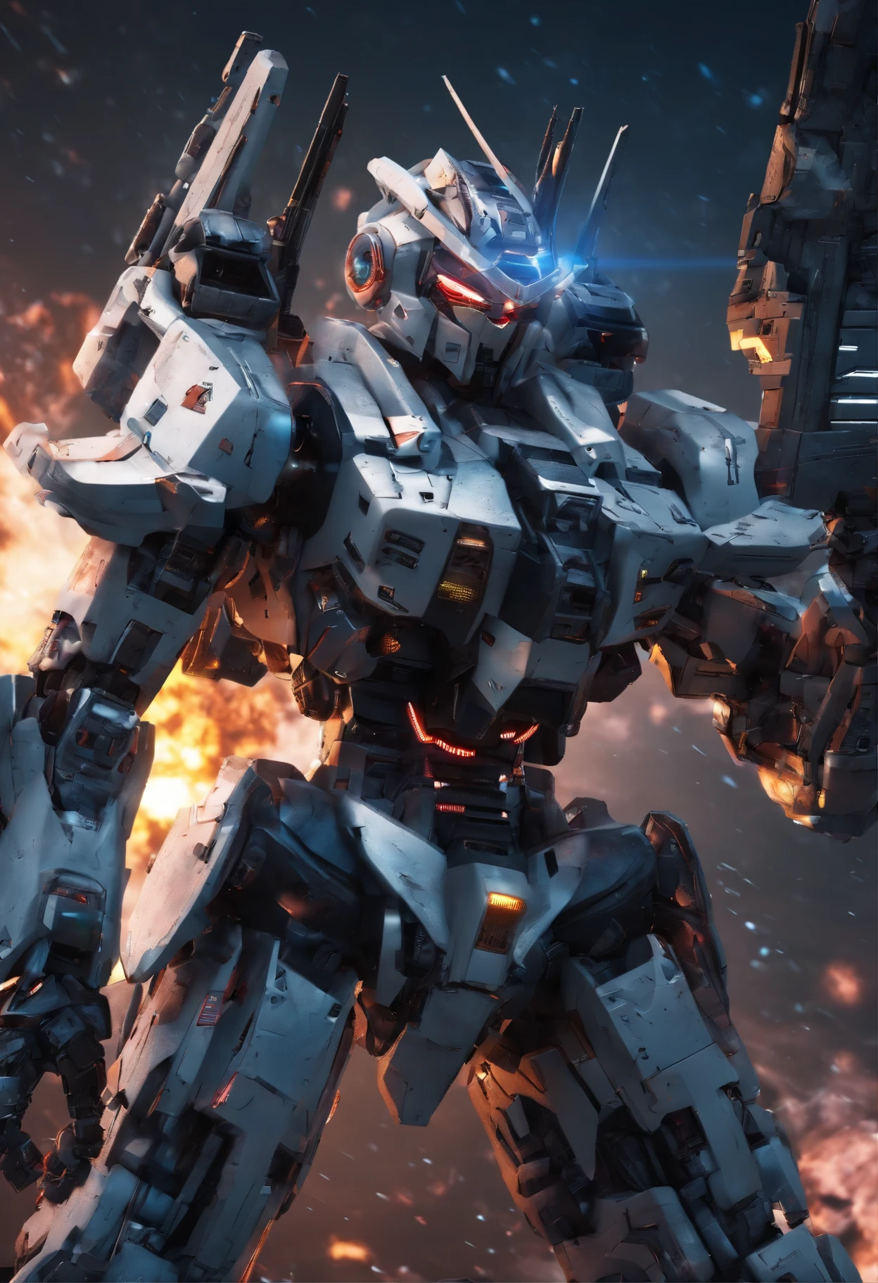 gundam wing zero fighting an evil gumdan, a cute girl watching in horror, the earth in the back ground, epic realisic photo of war
