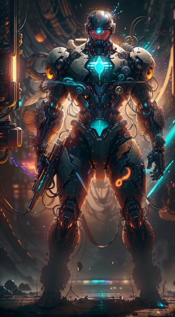 （Full body image），cyberpunk characters，middle，(A futuristic sci-fi warrior wearing a white mechanical suit lies on his side in the snow，Holding a high-tech sniper rifle to aim at the target，Made of vibranium，Fine machinery，electric wire，gear，Luxurious texture，White hood，mask，White camouflage uniform，Blue glowing goggles，mask），heavy snow，in the forest，snowfield，（global illumination、Ray tracing、human development report、Unrealistic rendering、Rational design、masterpiece、best quality、ultra high definition、light）