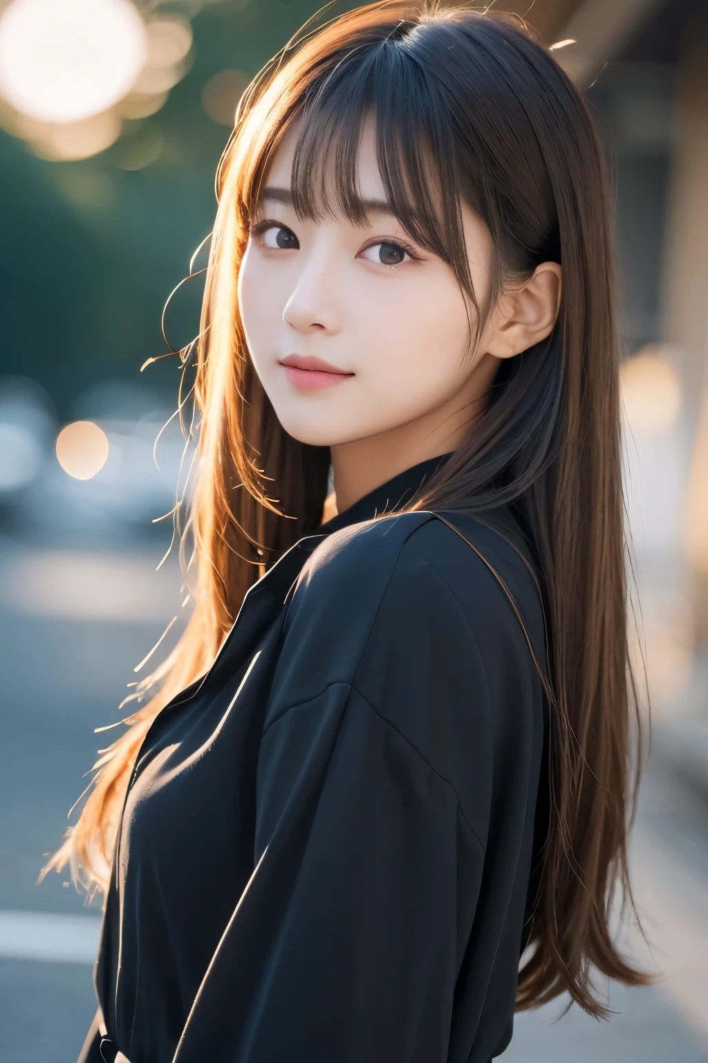 masterpiece, best image quality, high quality, beautiful girl, Japanese, Japanese school girl, popular korean makeup, be familiar with, eye swelling, be familiar with eyes, be familiar with skin, beautiful skin, ultra High resolution, (reality: 1.4), so beautiful, A little young face, beautiful skin, thin, (超reality的な), (figure), (High resolution), (8K), (highly be familiar with), (best figure), (beautifully be familiar with eyes), (super be familiar with), (wallpaper), (be familiar with face), looking at the viewer, small details, be familiar with face, Pure erotic face ace_v1, smile, look straight ahead, look straight ahead, Angle from the waist up, realistic pictures, bright lighting, professional lighting, blonde, long hair, dark ruins, big red moon, gorgeous red and black dress, mature woman, long stylish bangs,Kiss Shot Acerola Orion Heart Under Blade