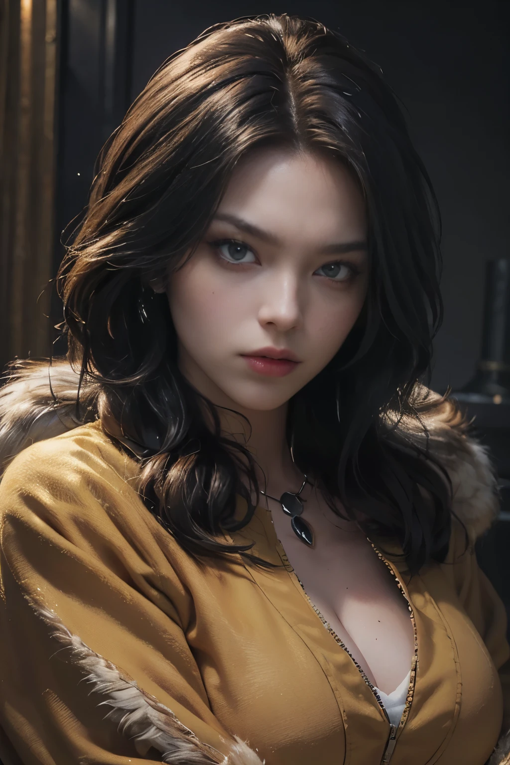 ((Top quality, High definition, Realistic image: 1.5)), Yellow cat governing the scene, ((Big and beautiful fur: 1.4)), Dressed as Marvel's Black Widow, With yellow eyes ((ruggedly realistic: 1.3)), ((Clearly defined: 1.2)),

The feline's alluring gaze fixates on the viewer,
Showcasing intricately detailed, lush yellow fur,
A masterpiece of animal portraiture, ((Photoreal: 1.2)),

Authenticity imbued, Black Widow's outfit fits snugly,
Crafted from ultra-real