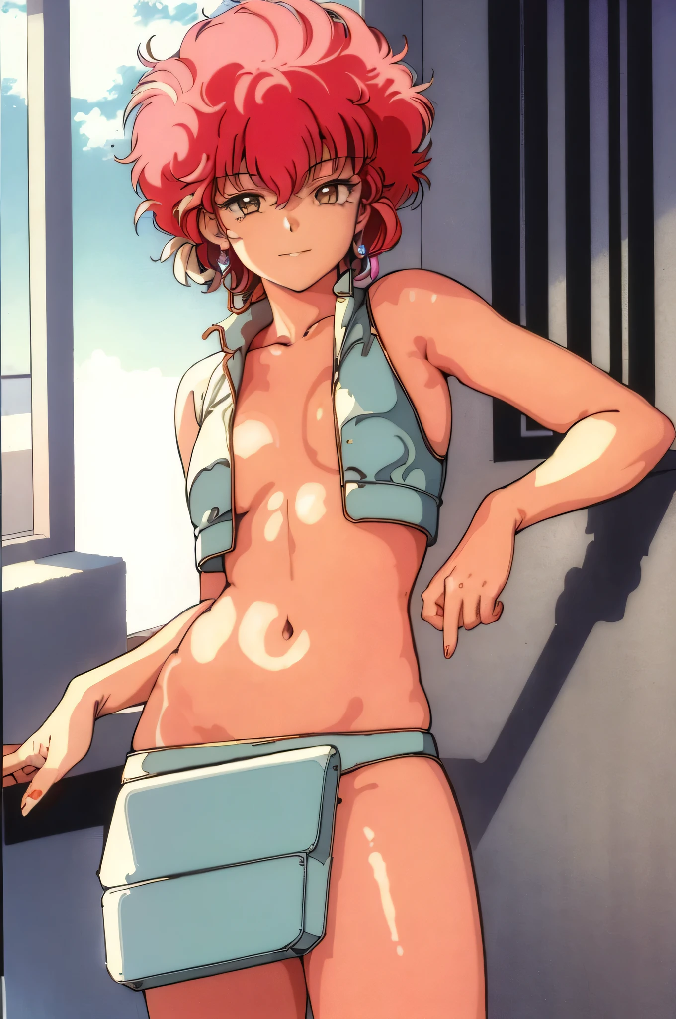 (chef-d'artwork, best quality:1.2), (1980s \(style\):1.1), nu, salepairkei, sourire,