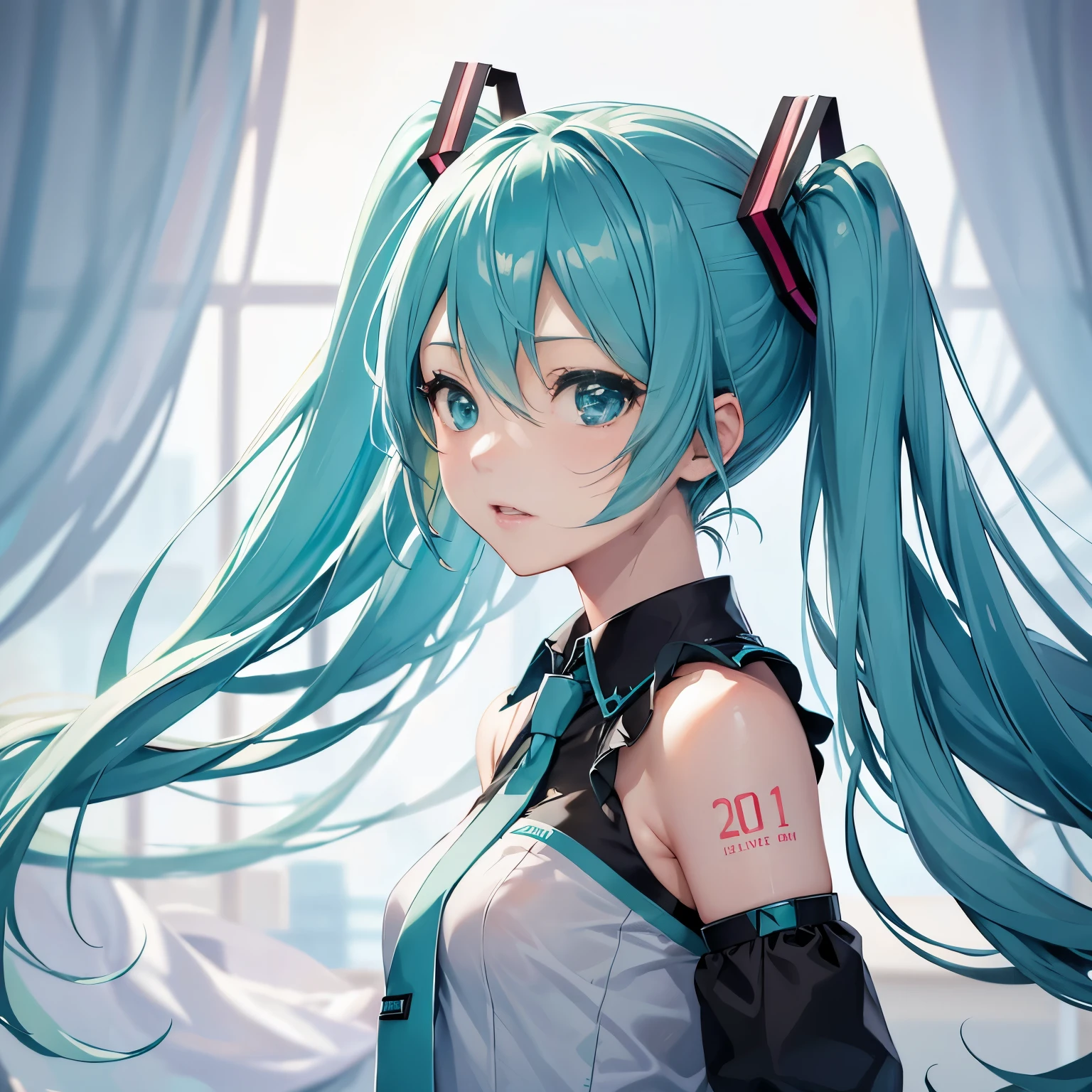 Hatsune miku, best quality, expressive eyes, perfect face, 1girl