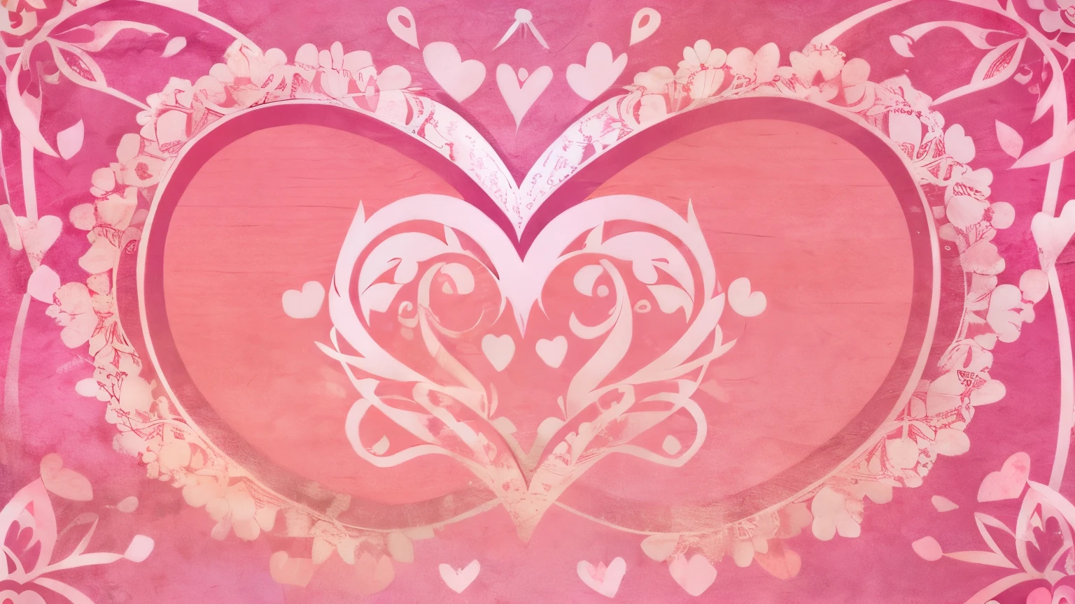 pink background, paper texture, hearts