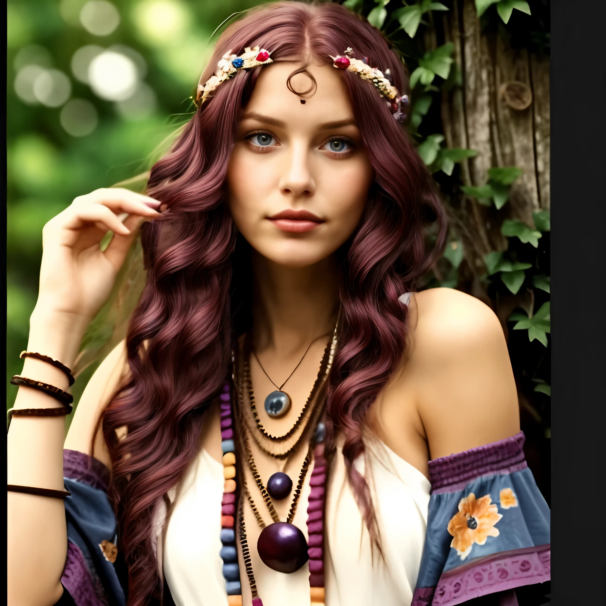 A psychedelic dream vision of a beautiful Elf queen, long dress, (psychedelic patterns), fantasy, (high detailed skin:1.2), intricate details, depth of field, 8k uhd, dslr, soft lighting, high quality, film grain, Fujifilm XT3