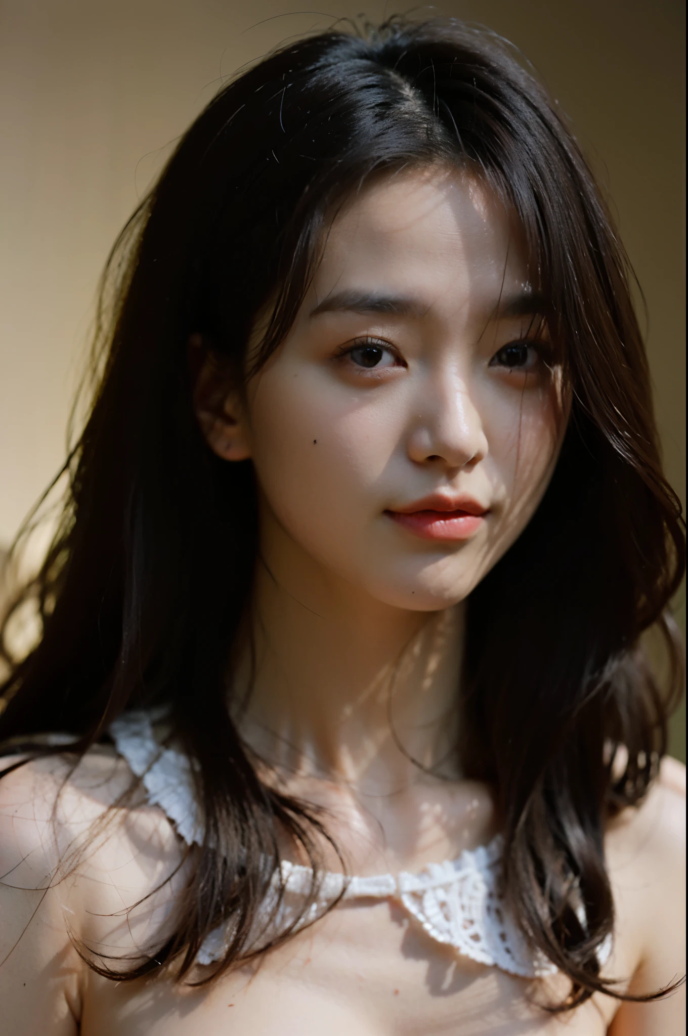 a beautiful Chinese woman, 35 years old, photo realistic, rim lighting, very detailed faces, 4 k, award winning, low key, long hair, black hair, black eyes.