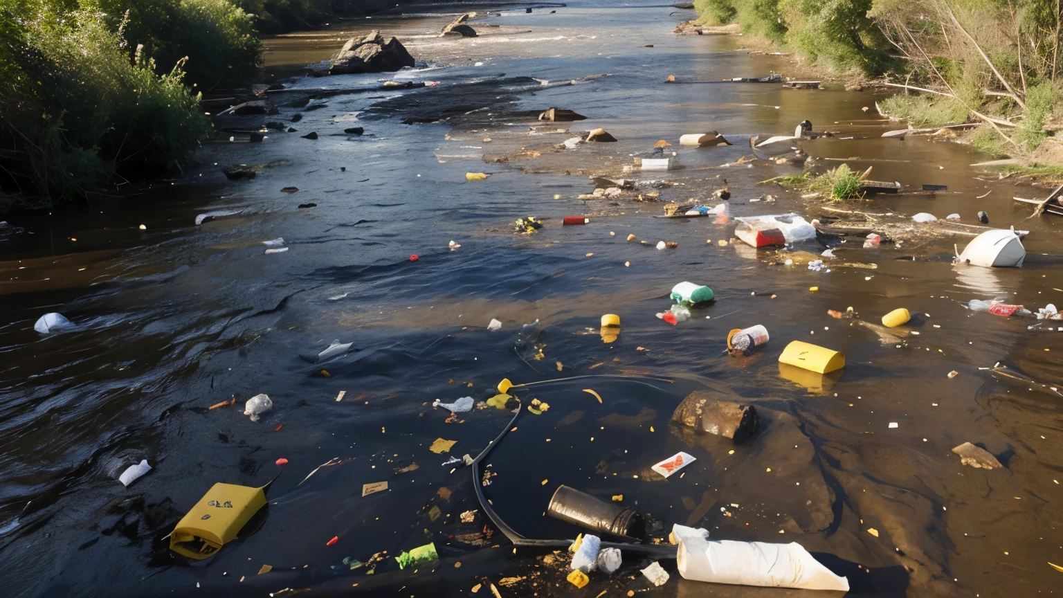 rivers full of rubbish and dirty