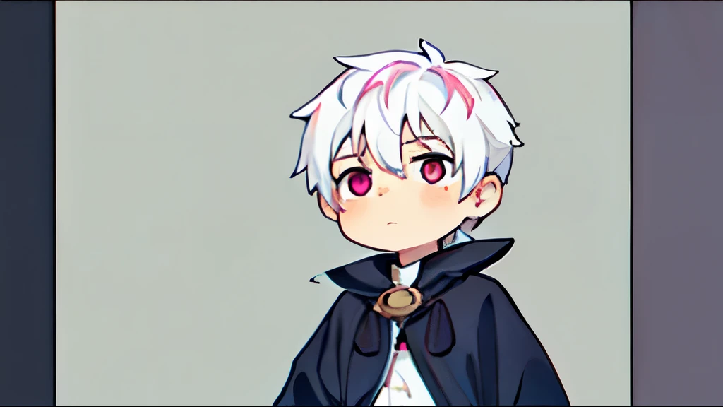 Boy, cute boy, asian boy, ((pink eyes)), ((white hair)), Prince, (((masterpiece))), Full hd, 8k,