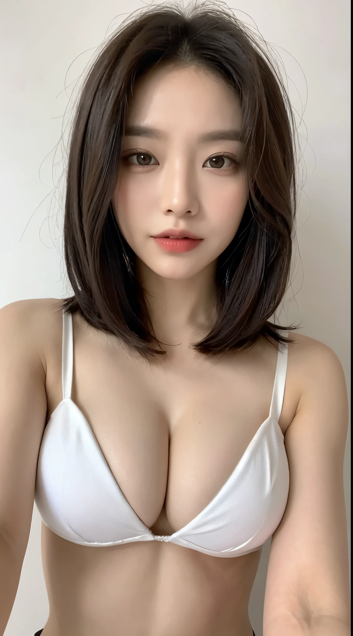 ((Best Quality, 8K, Masterpiece:1.3)),frontal face, front face, Focus: 1.2, Perfect Body Beauty: 1.4, Buttocks: 1.2, ((Layered Haircut, Breasts: 1.2)), (White background:1.3), bikini:1.2, Highly Detailed Face and Skin Texture, Fine Eyes, Double Eyelids, Whitening Skin, Bob Hair, (Shut Up: 1.3), cool,
