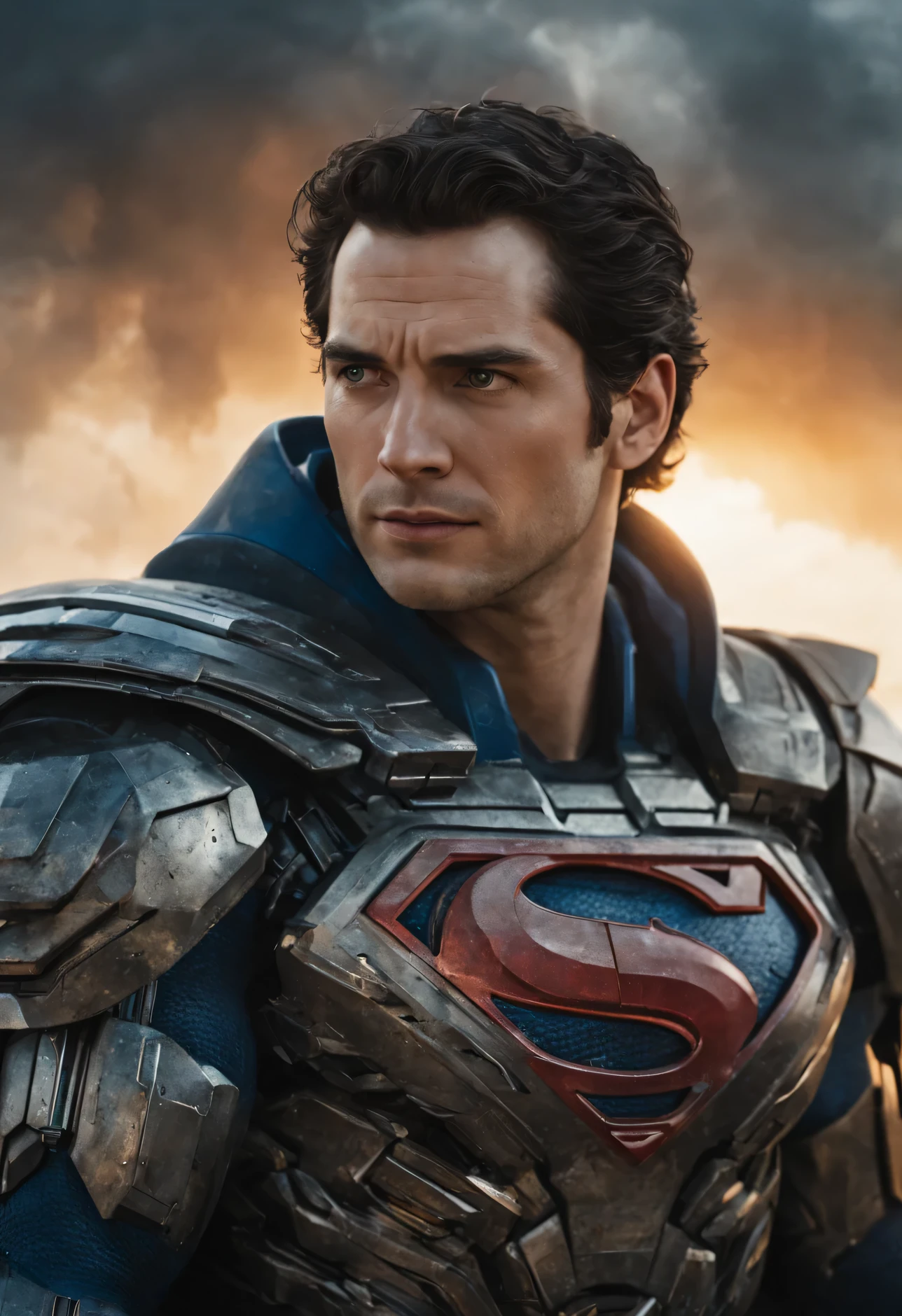 a close up of a superman standing in front of a god, transformers cinematic universe, wojtek fus, hq 4k wallpaper, transformers : the last knight, in the movie transformers, thertrevkaiser, Henry Cavill as superman, artstation masterpiece, super robot, superman fused with optimus prime, japanese dc live-action movie, hd wallpaper, inspired by Zack Snyder, Henry Cavil so handsome, snow suit