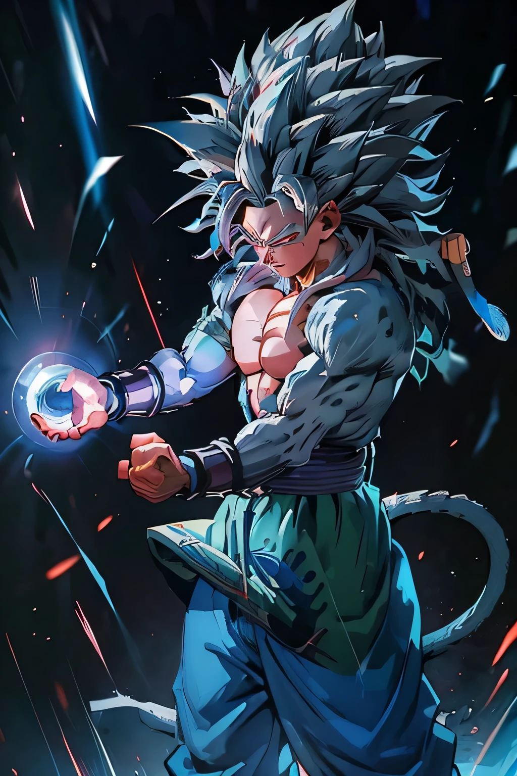 Dragon Ball Super, the secret of selfishness,Wukong,silver hair,Fight,punch,