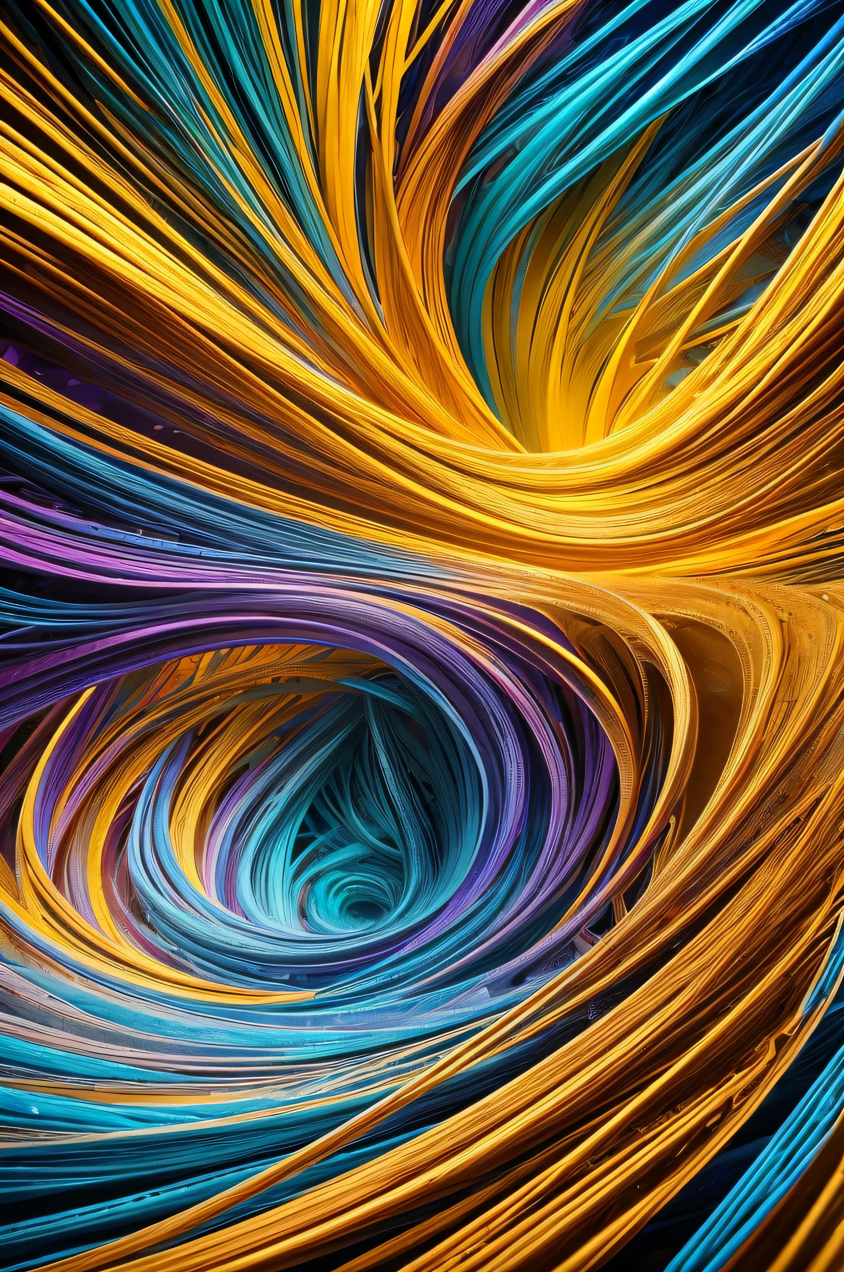 (melhor qualidade,4k,8k,A high resolution,obra de arte:1.2),ultra-detalhado,(realista,fotorrealista,Foto-realista:1.37), 3d render formas abstratas,linhas fluidas,multidimensional,tons contrastantes,Twisted Vortices,Modo Caos,energia explosiva, sober textures ,cores brilhantes,Um redemoinho hipnotizante vibrantes, dynamic movements,infinita,expressionismo abstrato,Interaction of light and shadow,The possibility of a sudden change