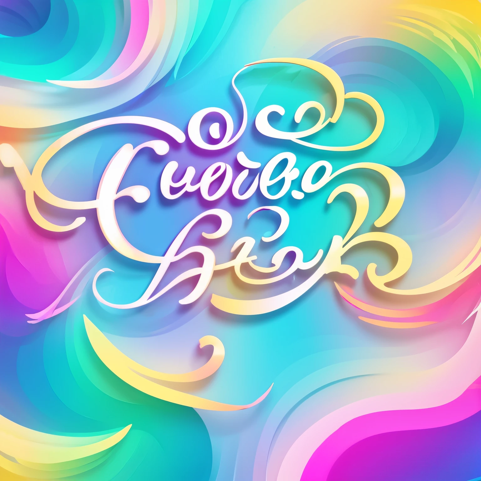 new font design, cute, ahoge, iridescent