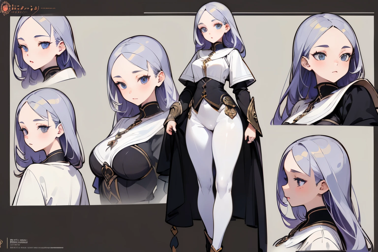 ((masterpiece)),(((best quality))),(character design sheet, same character, front, side, back), girl, full body, high detailed face, beautiful face, high detailed real skin, beautiful face, high quality eyes, brilliant pupils, silver color hair, parfect body, beautiful titis, (huge butt),