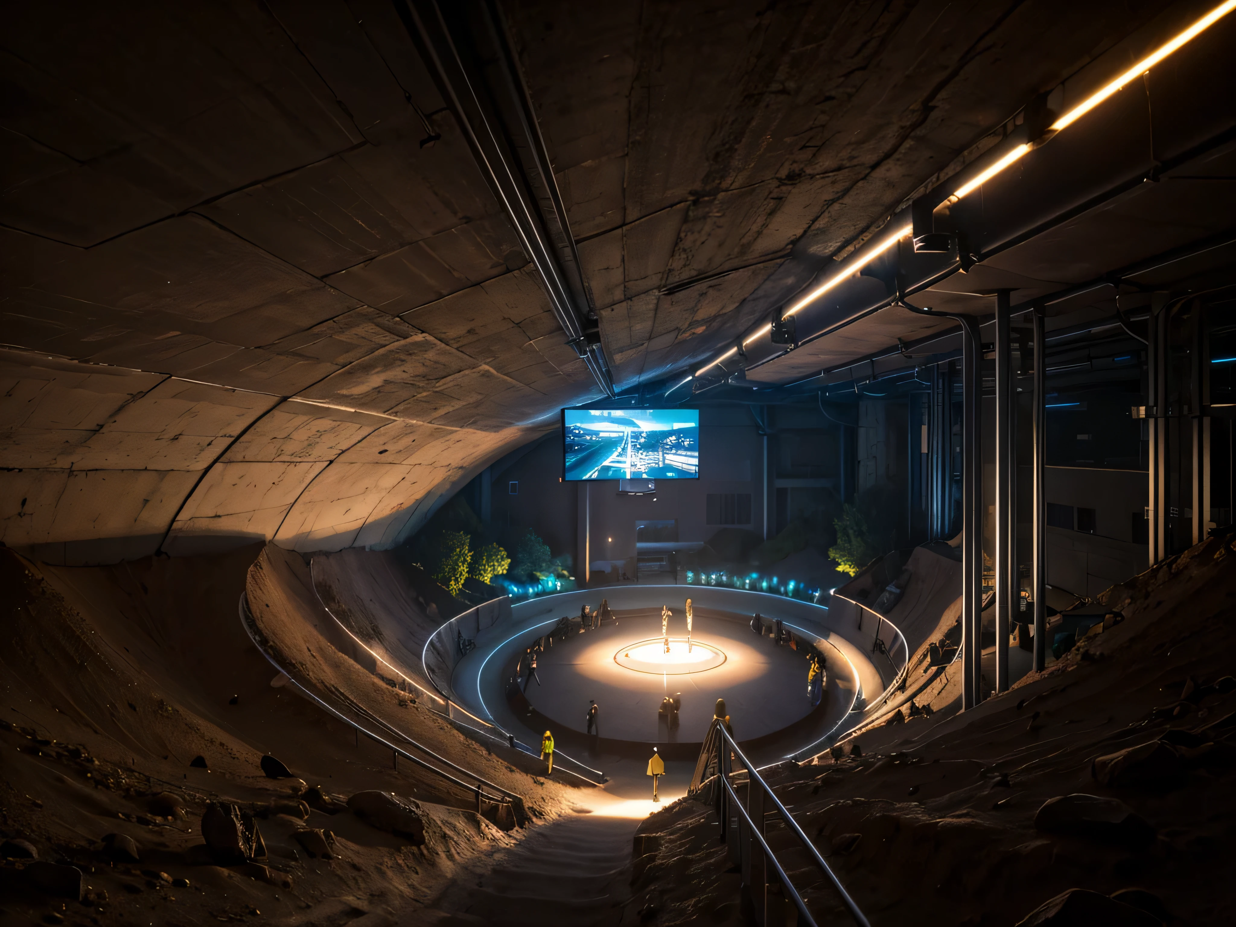 drone flying underground background with dji lighting