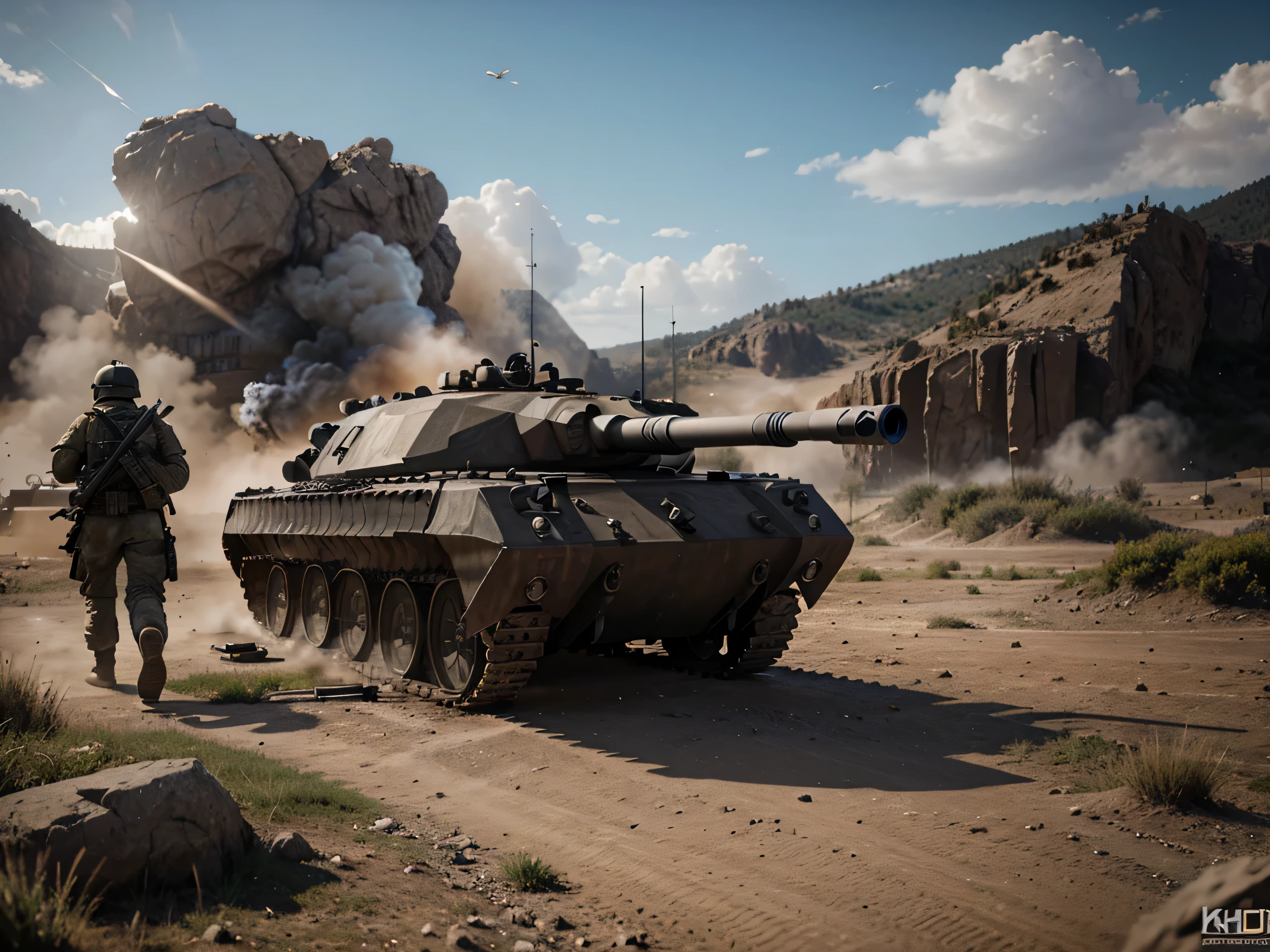 weapons of war dramatic scenery ultra-realistic photorealistic details in 4k