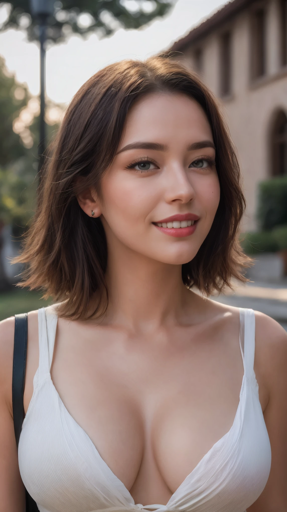 hyper realistic, huge breasts, sexy breasts, fotografia ultra detalhada da mulher loira com olhos azuis, roupas curtas, com saia, mostrando corpo inteiro, sorridente, Tarde, profundidade de campo, courtyard, Hall da Fama, rosto bonito detalhado, bedroom scenery, postura corporal natural, professional photographie, captured with professional DSLR camera, trending on ArtStation, 64 mil, Ultra Detalhado, ultra preciso detalhado, Medium bokeh illumination, surrealismo, Fundo de Thomas Kinkade, Urbano, Motor Ultra Unreal, WLOP, Pauline Voß, Pascal Quidault, Christian Scho b, Martina Fackova, intrincado, epics, sardas, peach fluff, detailed mascara