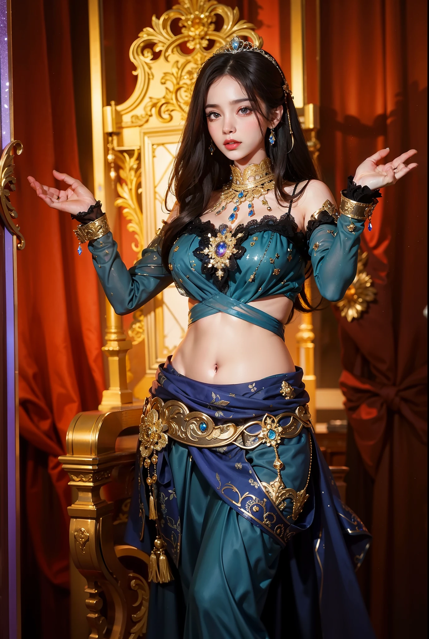 Une femme en sari posant pour une photo, Indian, traditional beauty, Indien, beautiful girl, red Ornate Cosplay, en tailleur, Super mannequin indien, Belle jeune fille, femme magnifique, Asie du Sud-Est avec Long, Indien provocateur, magnifique belle femme, Tenue complexe, Hindu aesthetics, belle fille asiatique, Extremely detailed shot of the girl, jaw dropping beauty, Big breasts deep neckline sexy navel