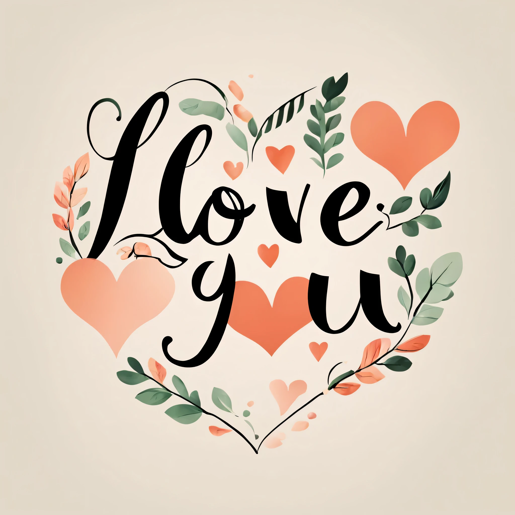 Font Design, typeface, Script, "I love you"
