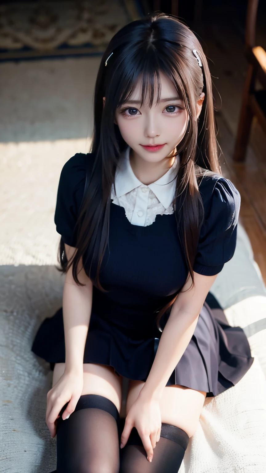 star、Supermodel、Perfect build、Muchimuchi、Three girls are looking at the viewer、girl、、Thighhighs、beautiful feet、、cyber punk、headphone、gentle smile、seen by girls、Innocent face、Military Uniform ta