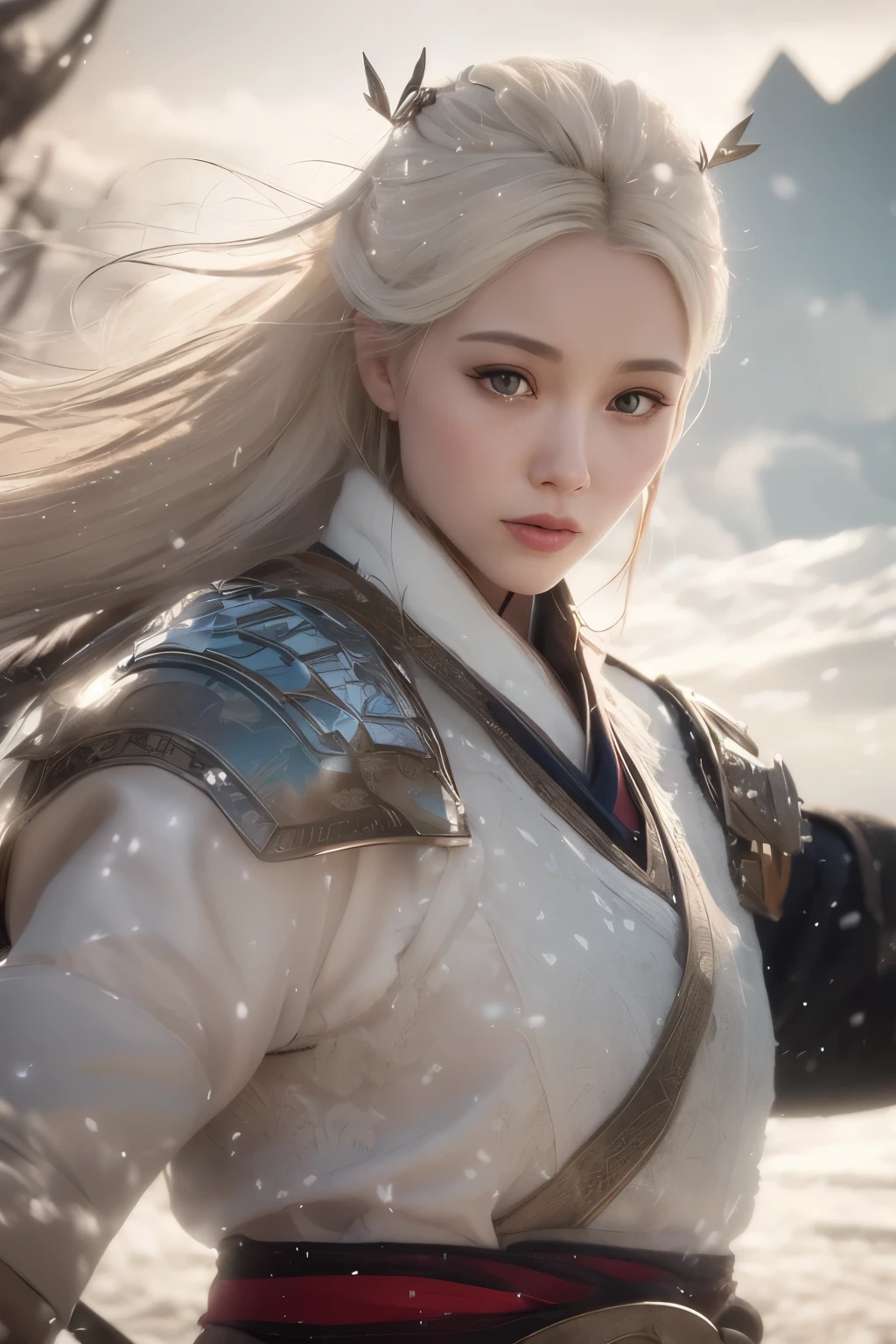 Cirilla Fiona Ellen Rhiannon,Excellent picture quality,Excellent details,ultra high resolution,(fidelity:1.4), Prioritize details,Split close-up,Ride a dragon,High-tech Dragon Knight,He has a gentle and beautiful face,((Blue and white flying semi-mechanical fuselage:1.8)),enhancer,lure,futuristic city,snow,official,Mechanically beautiful,Unreal Engine 5,perfect details,octane rendering,HD,Excellent picture quality,Excellent details,ultra high resolution,(fidelity:1.4), Prioritize details,Split close-up,Ride a dragon,High-tech Dragon Knight,He has a gentle and beautiful face,((Blue and white flying semi-mechanical fuselage:1.8)),enhancer,lure,futuristic city,snow,official,Mechanically beautiful,Unreal Engine 5,perfect details,octane rendering,HD,dynamic lighting,art station,poster,Lots of lighting,Very detailed faces,4k wallpaper,He has a gentle and beautiful face,long flowing hair,ponytail,Fringed Hair Ornament,dynamic perspective,white hanfu,White gauze flying,red belt,Sexy,The tradition of Chinese ink painting,surrounded by clouds,Cherry blossoms,fog,Ride the white dragon,Bailongjiao,dynamic perspective,light