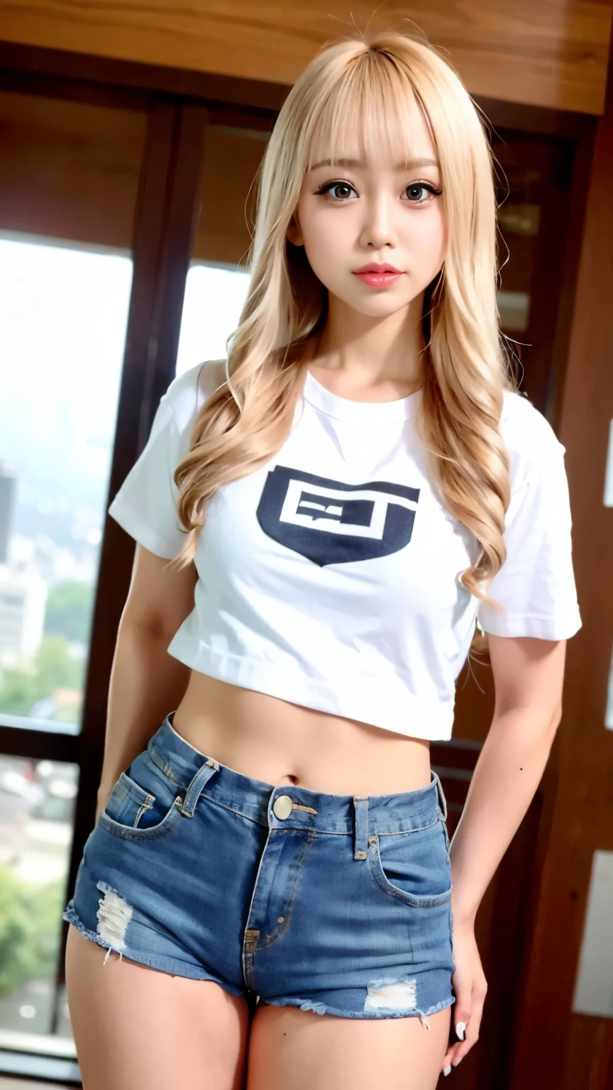 masterpiece, Best Quality, Realistic, mode fashion portrait, (1 girl, beautiful woman:1.2), (all body shot, fashion model, acrobatic pose:1.2),
BREAK
beautiful young, small head,
BREAK
(Detailed buttocks, Detailed legs, Detailed body line:1.6), (very slim waist:1.2), (beautiful Muscular legs, beautiful foot:1.4), (impossible clothes, firm large buttocks, firm huge breasts, exuding a sculptural beauty:1.3), cameltoe, White and beautiful Silky skin, thin and beautiful neck, small head, (all body shot, acrobatic pose, from below:1.2),
No sleeve, masutepiece, Best Quality, Illustration, Ultra-detailed, finedetail, hight resolution, 8K Wallpaper, Perfect dynamic composition, Beautiful detailed eyes, Natural lips, sexy dress , Big breasts, cleavage,BREAK
white (snug-fitting sleeves T-shirt) crafted from innovative surface materials, featuring a minimalist design with strategic cutouts for a futuristic twist,
Pair with black 7/8 length cargo pants, adorned with oversized pockets and metallic hardware accents for an edgy vibe, BREAK small head, Detailed face, cute and Pretty slim face, Duck mouth, perfect beautiful Tooth, arranged gray hair, shiny eyes, Light-colored eyes, looking viewer,, (all body shot, acrobatic pose:1.2),
BREAK
(in a concrete, Realistic black Shadow, Realistic white lightning:1.2),
