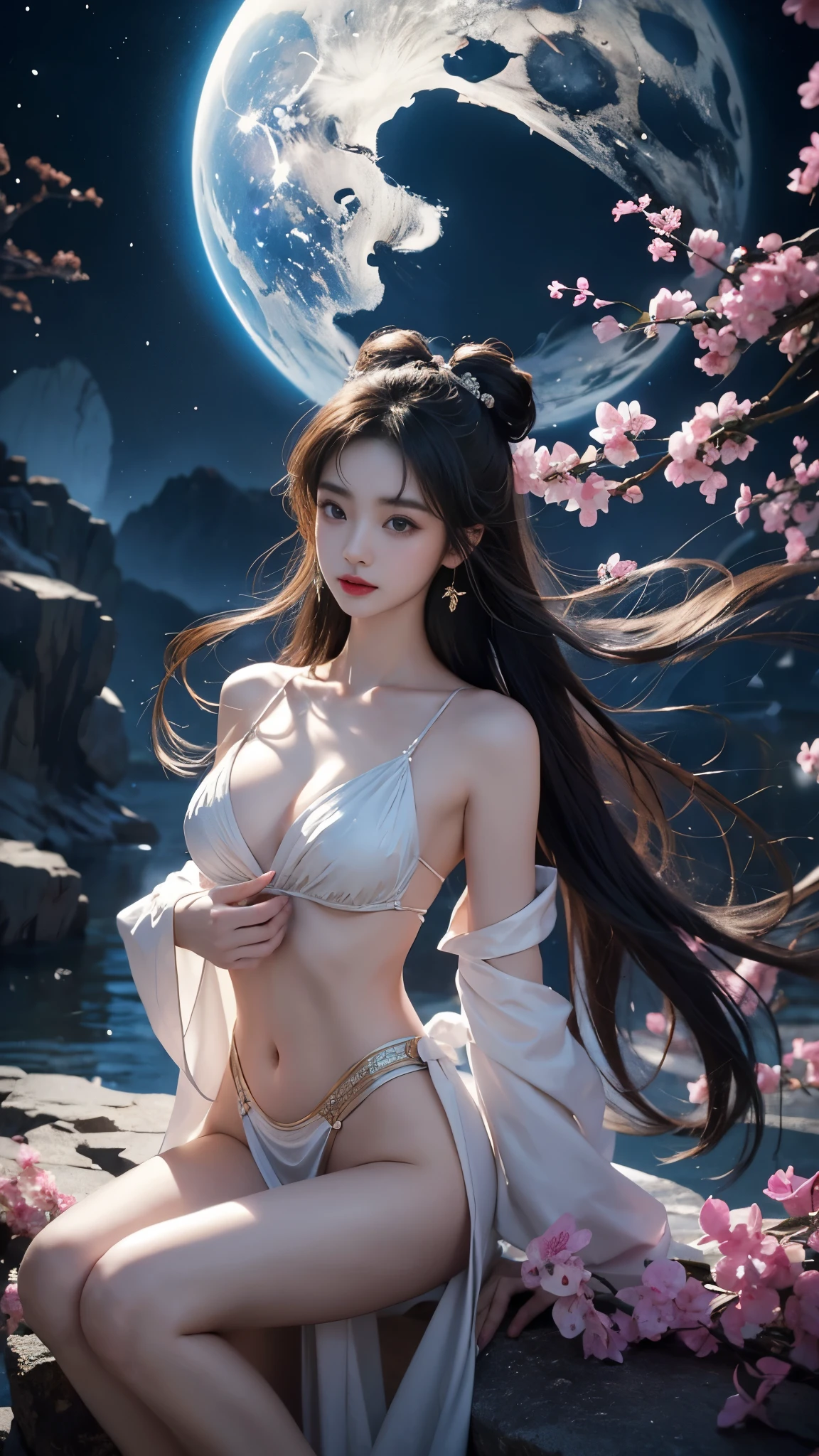 ganyu (genshin impact), (masterpiece, best quality:1.2), 1 girl, alone, In the depths of Wonderland,The moonlight falls like water,foggy room,The figure of the heroine is vaguely visible,Just like the fairy in the painting,Slender sexy legs,very nice legs,Show sexy legs,big breasts,美丽而又带着一丝mystery的色彩。Her face is beautiful and delicate,Like finely carved jade,Showing otherworldly beauty。The eyebrows are picturesque,The waves in my eyes are like twinkling stars,Show the light of perseverance and wisdom。The bridge of the nose is straight,Lip color like cherry,The slightly raised corners of the mouth reveal confidence and calmness。Her face is well defined,The skin is as fair as jade,Reveals a healthy glow,Just like fairies, She never eats fireworks in this world。Her makeup is light and delicate,Not too much embellishment,But enough to show her temperament and charm。Light-colored foundation brings out the transparency of the skin,A light eyebrow pencil outlines her perfect eyebrow shape,Eye makeup is eye shadow and eyeliner,Make her eyes brighter and more energetic。嘴唇涂上grace的口红,Adds a bit of charm and sophistication。她的衣服grace别致,Clothes fluttering,It seems like it will be blown up by the wind at any time,drifting into the distance。既不失grace,Also showed off her extraordinary skills。Rocking with her movements。Her hair is tied back casually,Secure it with a hosta,A few strands of hair flutter gently in the wind,Adds a bit of softness。Her figure is looming in the fairyland,宛如一道big breasts美丽的风景线,Attracted everyone's concern。She seems to be a fairy in wonderland,big breasts美丽、grace、mystery、and full of power。