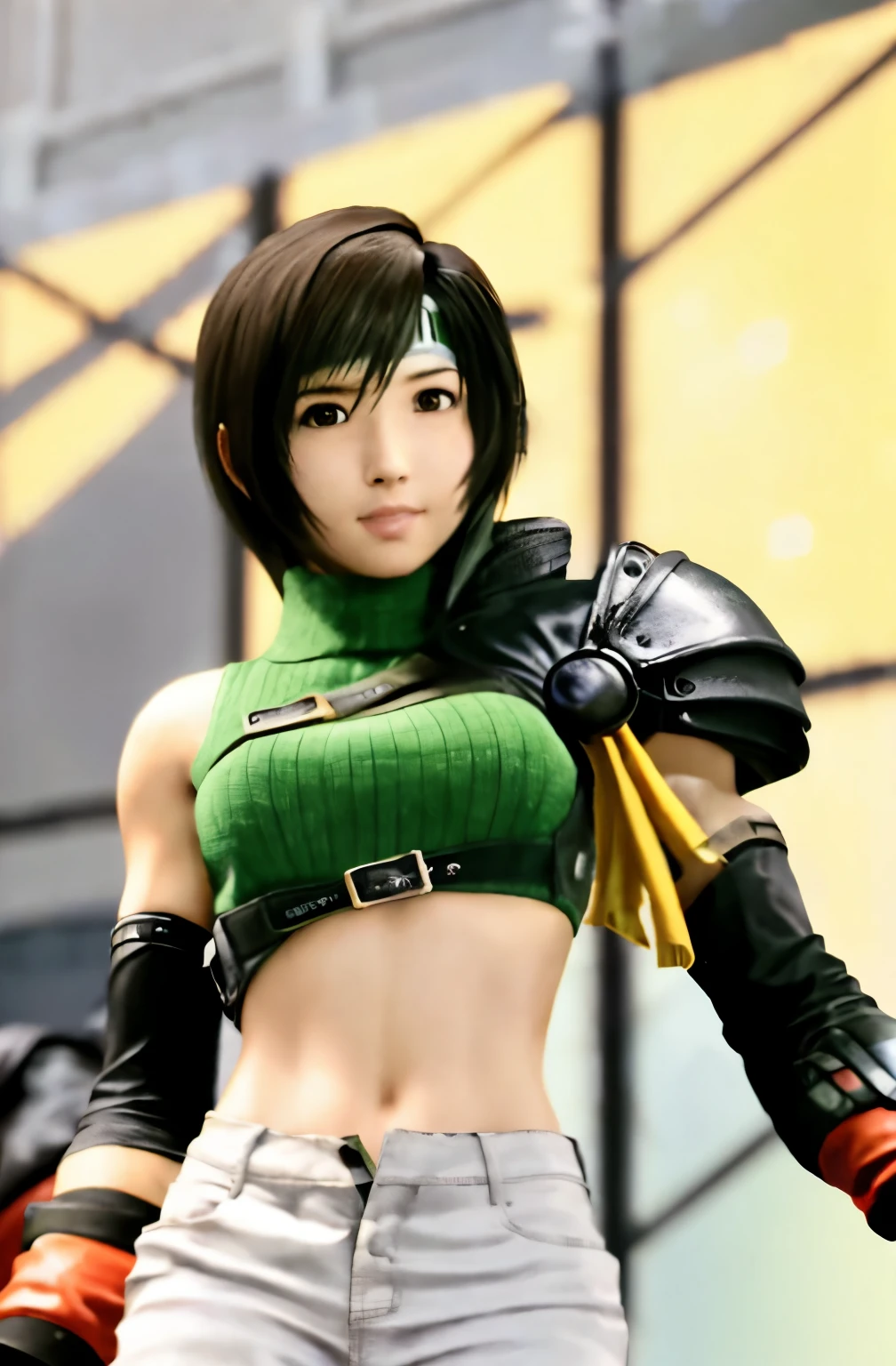 Best quality,masterpiece,ultra high res,yuffie,upper body, 