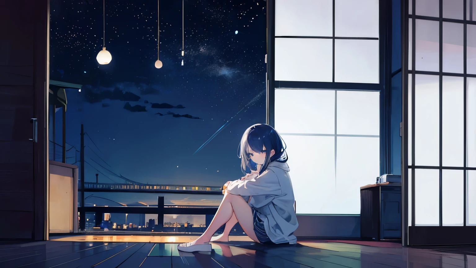 lonely night alone。