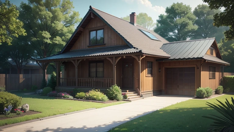 a house with all its surroundings and peculiarities