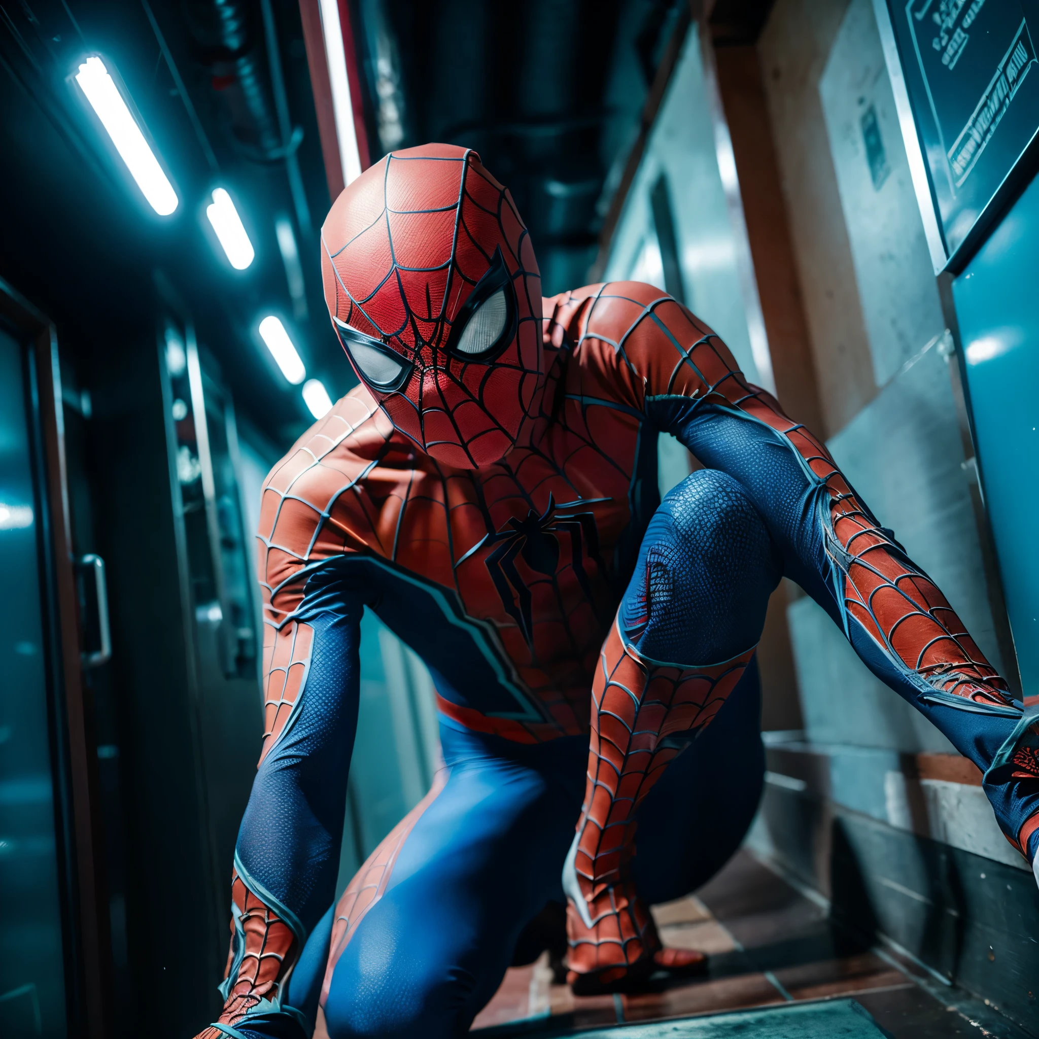 Man wearing Spiderman costume,full HD graphics