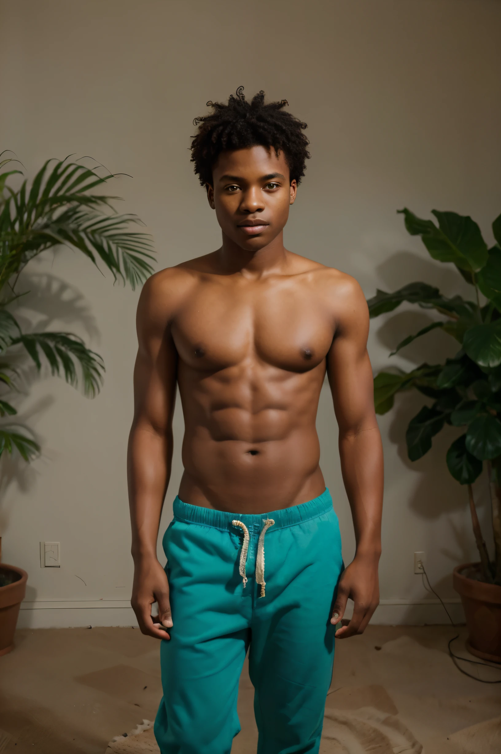 handsome african age boy standing on white back-drop photostudio, studio lights, gold king jungle throne