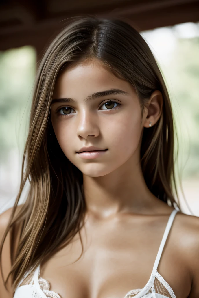 ((1 spanish girl)), (Laia Manzanares) (tween model, ************, young)), wonderful beautiful, slim, , soft light, ((david hamilton style)), close-up image, table top, 最high quality, Photoreal, 8K, High resolution, fine skin, 8K UHD, Digital single-lens reflex camera, soft lighting, high quality, film grain, Fuji XT3, cleavage