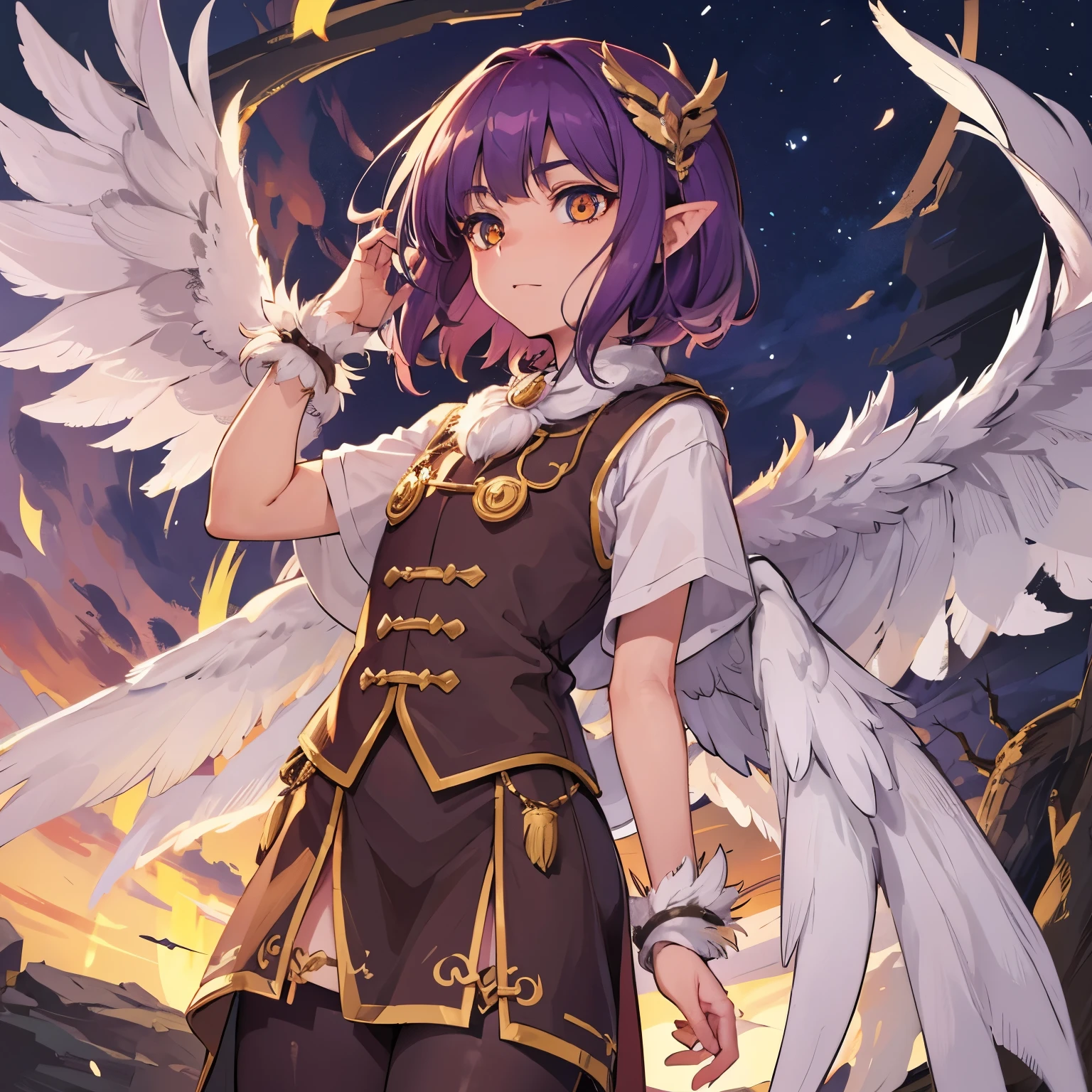 For DND RPG with owl wings and owl eyes、Create hybrid kids with owl characteristics and half a of an owl with wings