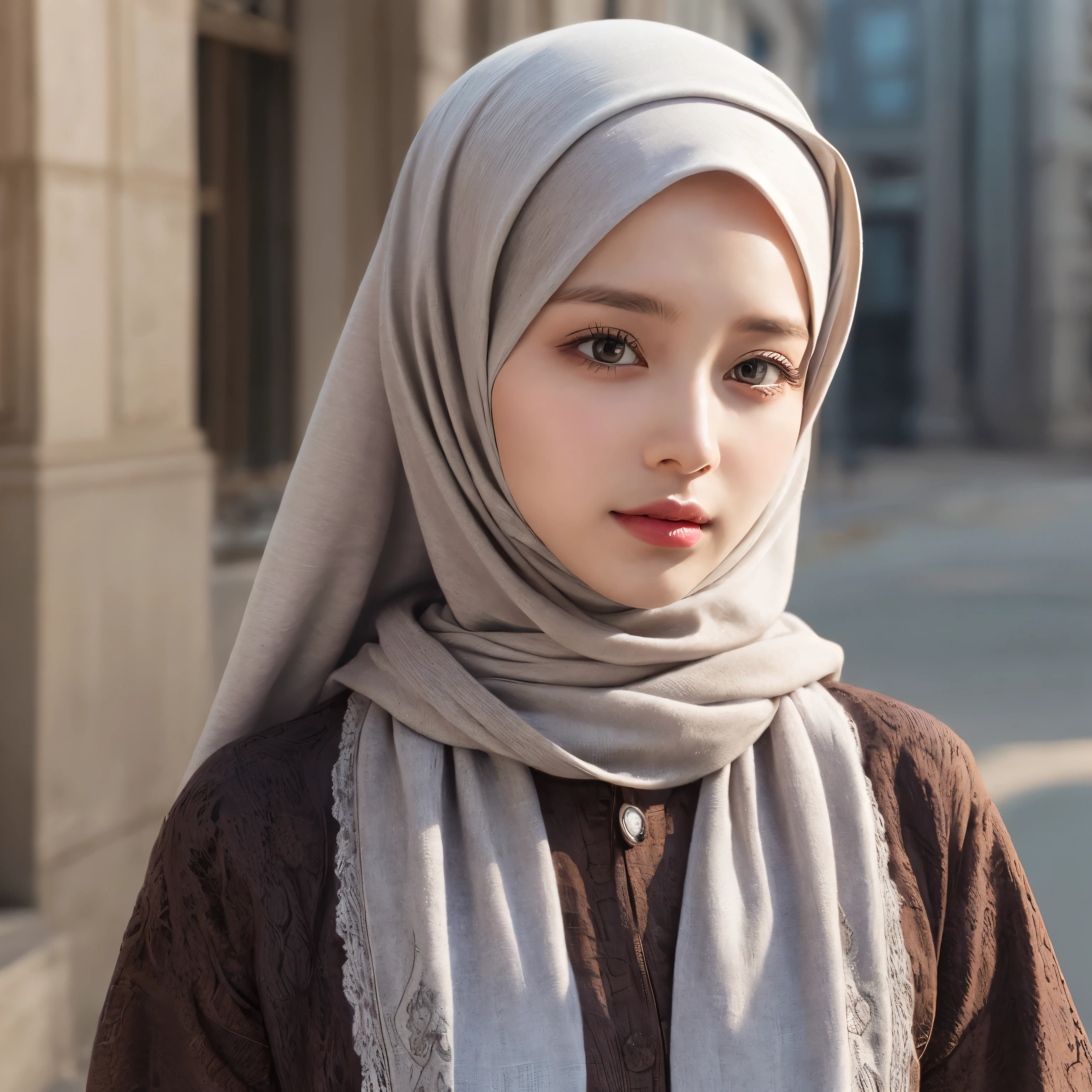 masutepiece, Best Quality, Illustration, Ultra-detailed, finely detail, hight resolution, 8K Wallpaper, Perfect dynamic composition, Beautiful detailed eyes, Natural Lip, Wear hijab moslem, fancy jubba thobbe, Random poses