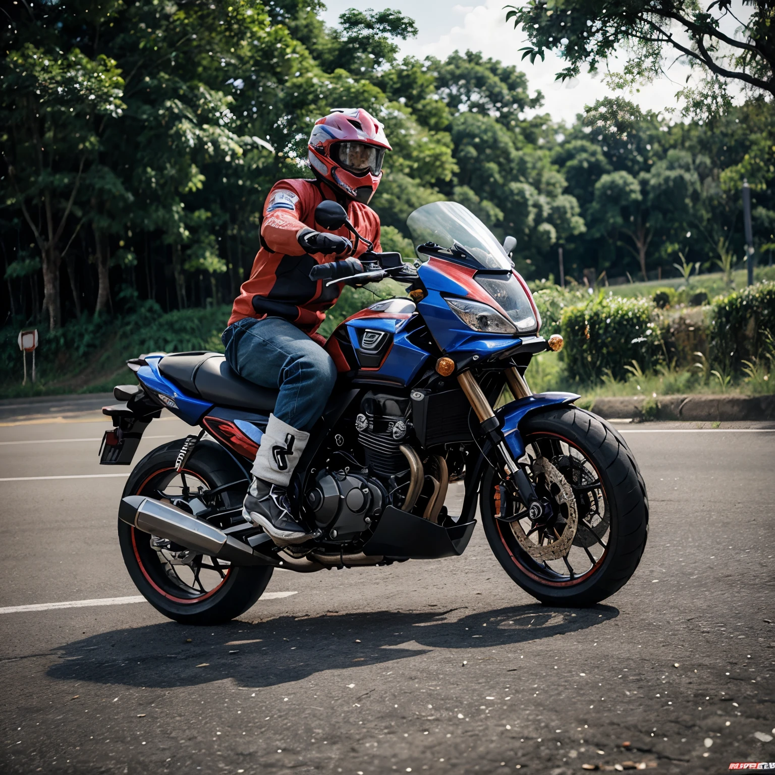 Naik motor motornya super turbo berkecepatan tinggi masa depan