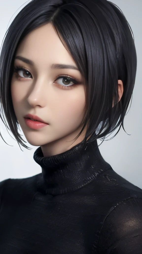 (masterpiece:1.3), (8K, realistic, RAW photo, highest quality: 1.4), (1 girl), beautiful face, (realistic face), (black hair, short hair:1.3), beautiful hairstyle, realistic eyes, beautiful and fine eyes, (realistic skin), beautiful skin, (sweater), disorganized, Charm, ultra high resolution, surreal, very detailed, golden ratio、(full shot)