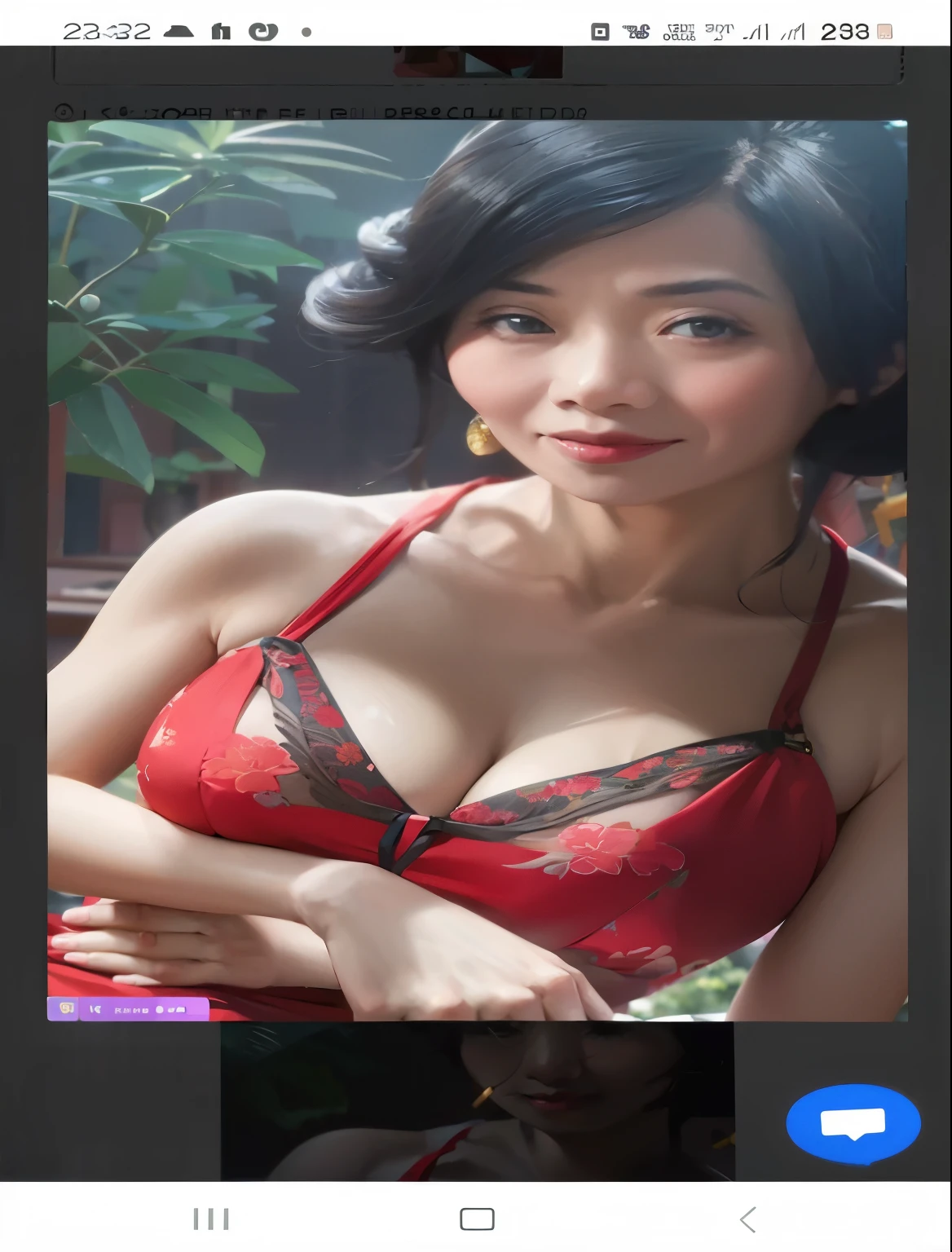 a close up of a woman in a red bra top posing for a picture, (45 years old), 38 years old, wearing a red cheongsam, 3 6 years old, red bra, 3 2 years old, 4 5 yo, asian woman, 2 9 years old, 2 8 years old, 40 years old women, asian, an asian woman