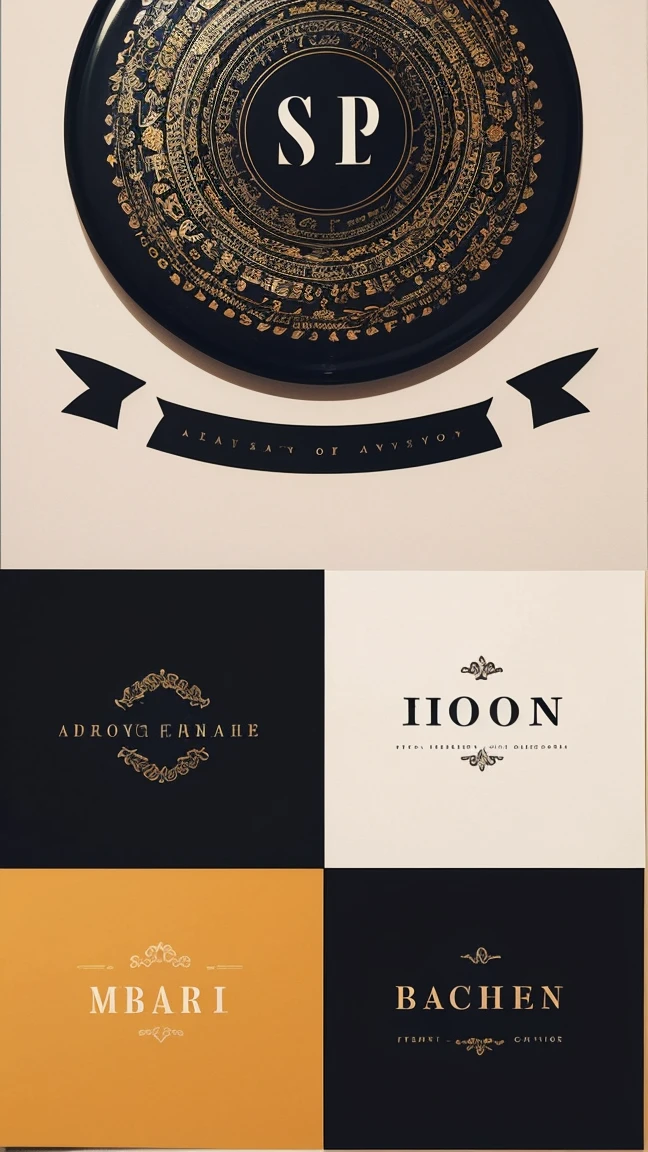 Colorful font designs of various sizes
