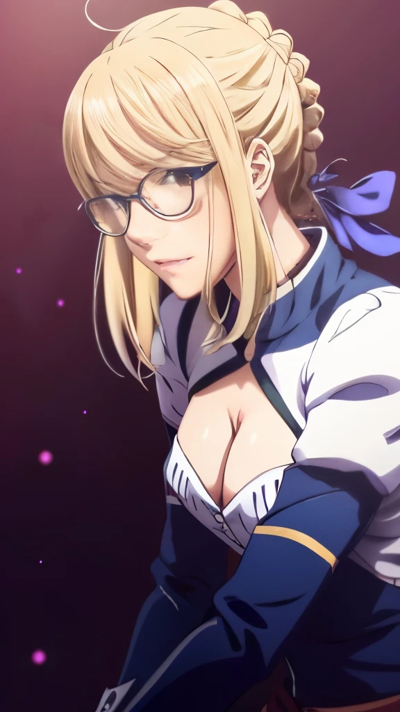 anime girl with long hair and glasses posing for the camera, anime style like fate/stay night, artoria pendragon, fate grand order, fate / stay night, fate stay night, seductive anime girl, fate zero, fate/zero, hajime yatate, ufotable art style, female anime character, lolish, anime best girl