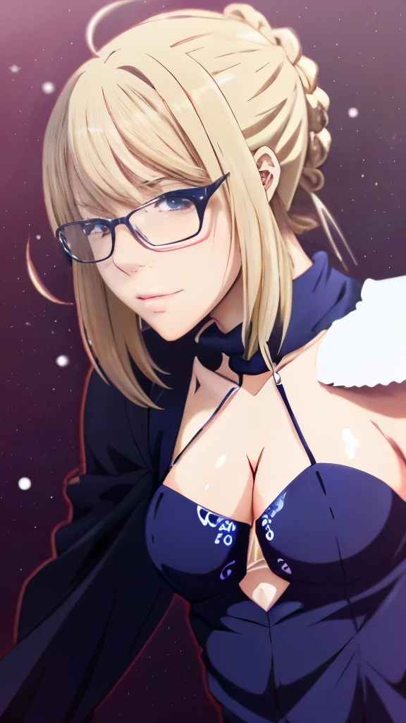 anime girl with long hair and glasses posing for the camera, anime style like fate/stay night, artoria pendragon, fate grand order, fate / stay night, fate stay night, seductive anime girl, fate zero, fate/zero, hajime yatate, ufotable art style, female anime character, sh, anime best girl