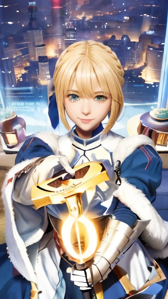 a picture of a woman in a blue dress holding a sword, artoria pendragon, fate grand order, anime style like fate/stay night, alicization, shadowverse style, isekai, fate / stay night, inspired by Li Chevalier, fate stay night, popular isekai anime, light novel cover art, detailed key anime art, key anime art