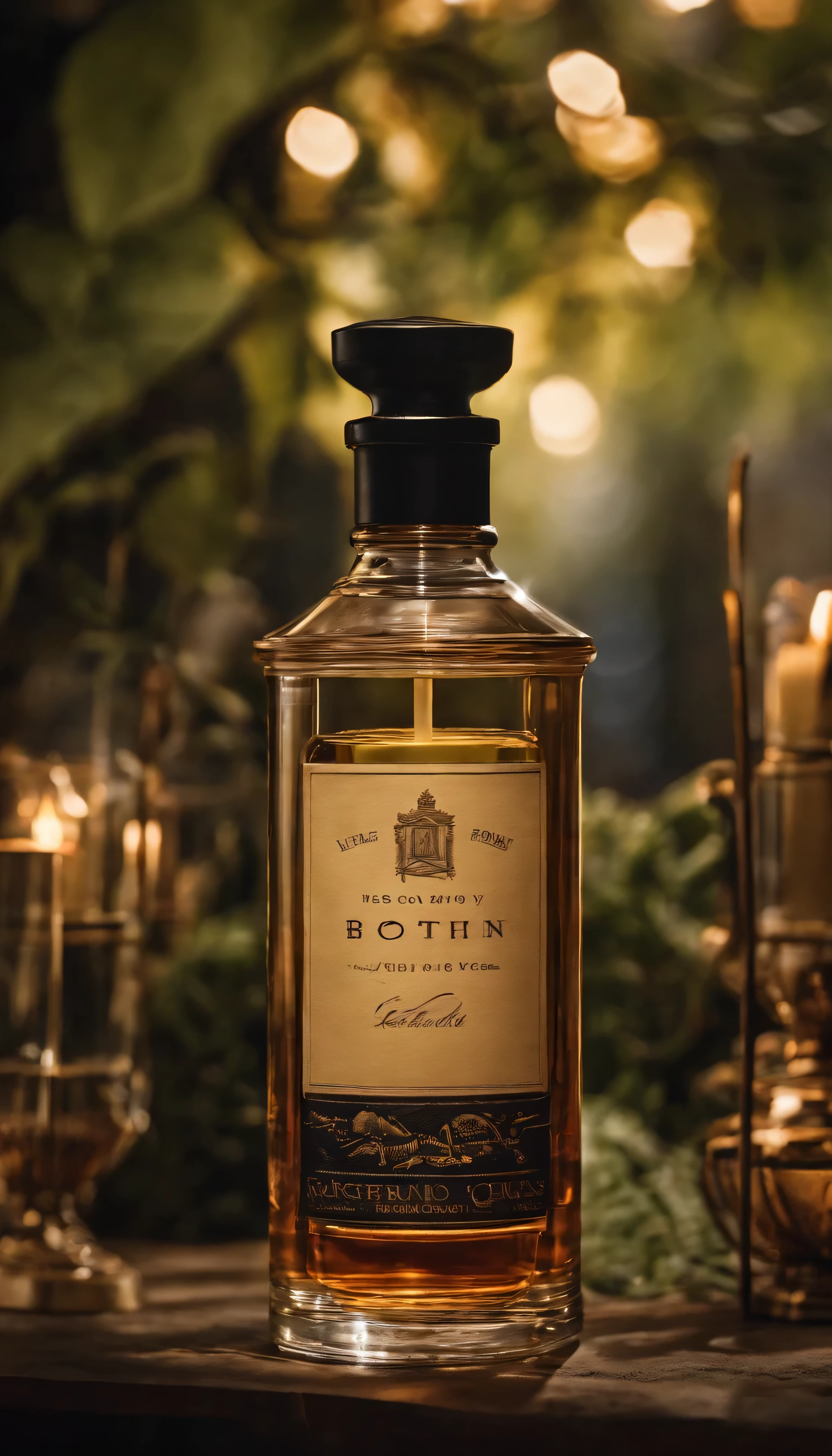 mens cologne bottle:: cologne ad:: at night in a Victorian garden:: archway in background:: light from behind:: Abercrombie & fin