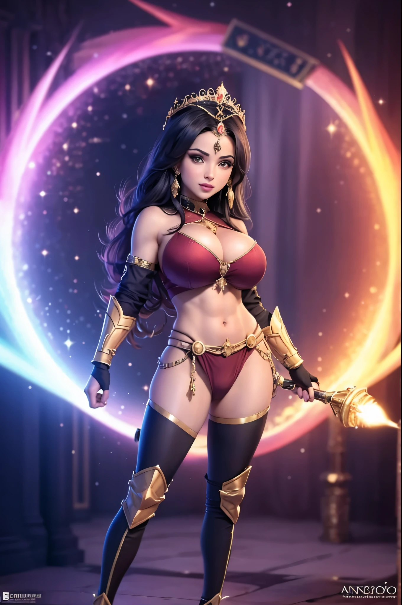 Dejah Thoris, princesa de Marte, Detalles intrincados, intrincadas joyas de oro, Antecedentes de Marte, Fit and athletic body, travieso, guarra, Manos perfectas, Manos detalladas, ojos perfectos, ojos detallados, flirty, sexy, travieso, realista, HDR, UHD, dynamic, (huge breasts:1.3)