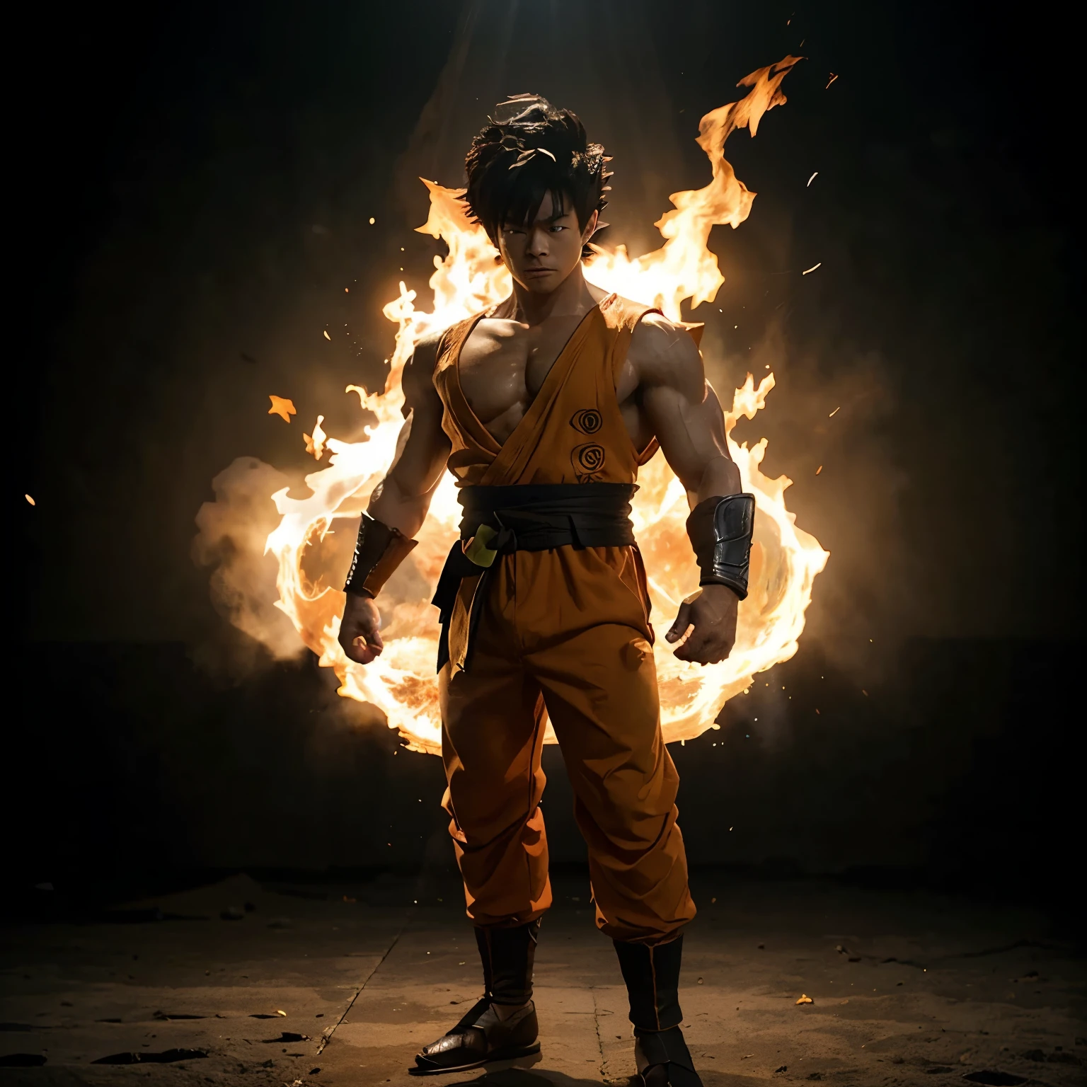 Son Goku super saiya 3 by film " dragon ball super " ((best quality)), ((masterpiece)), (detailed), perfect face, full body