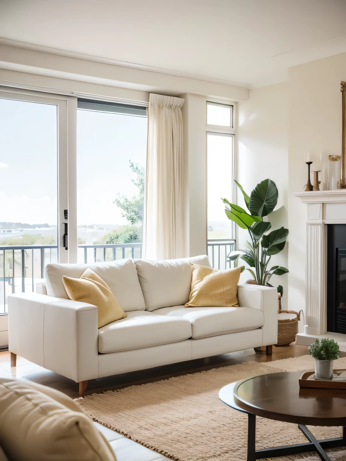 Living room cream landscape