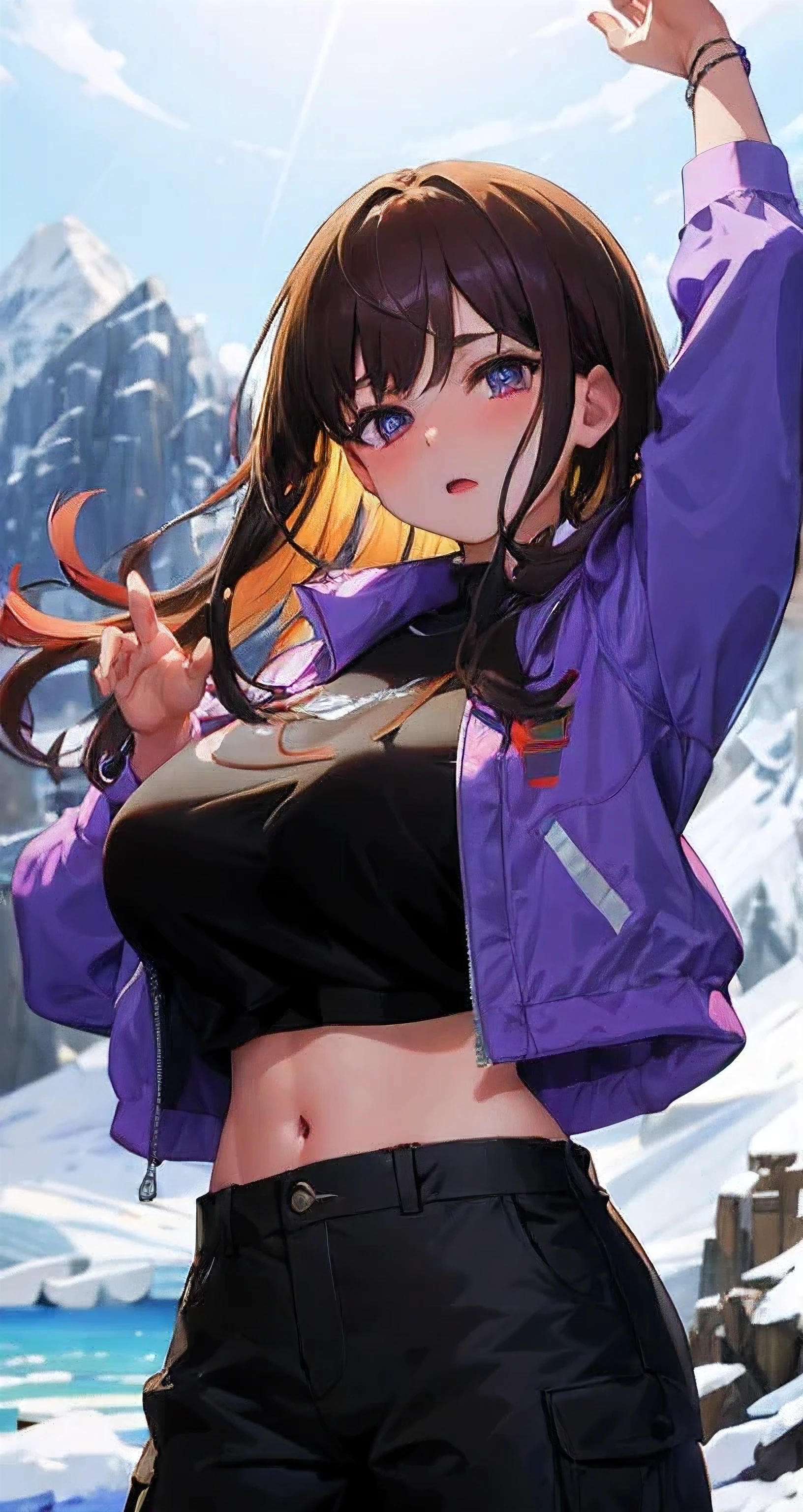 Best Quality Detail:1.2, realisitic, 8K UHD, hight resolution, 1girl in:1.2, The ultra-detailliert, High quality textures, intricate detailes, detaileds, Very detailed CG, High quality shadows, Detail Beautiful delicate face, Detail Beautiful delicate eyes, depth of fields, Ray traching, masterpiece, best quality,ulzzang -6500-v1.1:0.6, pureerosface_v1, Pretty korean Girl, Korean Urzan Face:1.1, milf, 28 year old woman,long neon dark red hair,shiny_skin,thin_waist,huge breasts,wearing a pink oversize jaket and cargo pants, 4K 8K UHD Full Color RAW Photos, Fuji Film(Medium format:1.2), Hasselblad:1.2, Carl zeiss:1.1, Incredible dynamic range photography(UTIL_Art by Smoose-768:1.1), hight resolution, High pixel count, clear details, crisp image, Natural color reproduction, Noise Reduction, High fidelity, qulity, Software Improvements, Upscaling, Optimized algorithms, Pro-level retouching,crowd:1.1,depth of field,looking at viewer,random pose walking at the everest mountain background, dreamy vacation paradise,random pose,